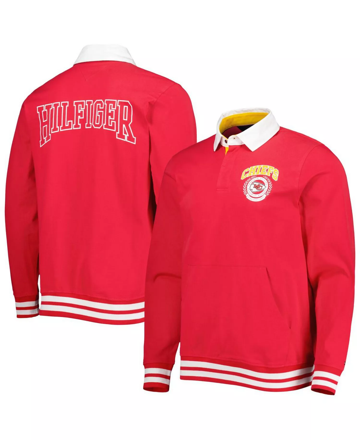 Men's Red Kansas City Chiefs Cody Long Sleeve Polo Shirt - Red - 2XL