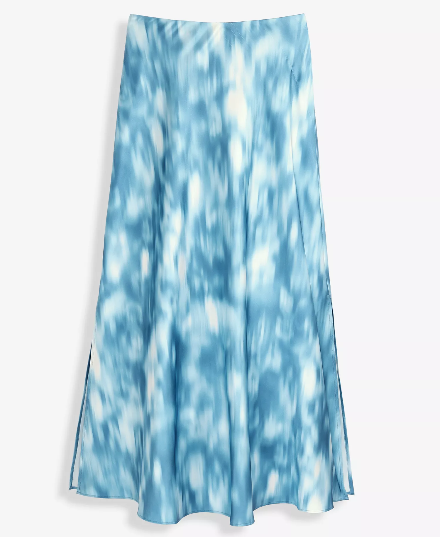 Women's Printed Satin Midi Skirt, Macy's Exclusive - Glimmer Abstr Blue - L