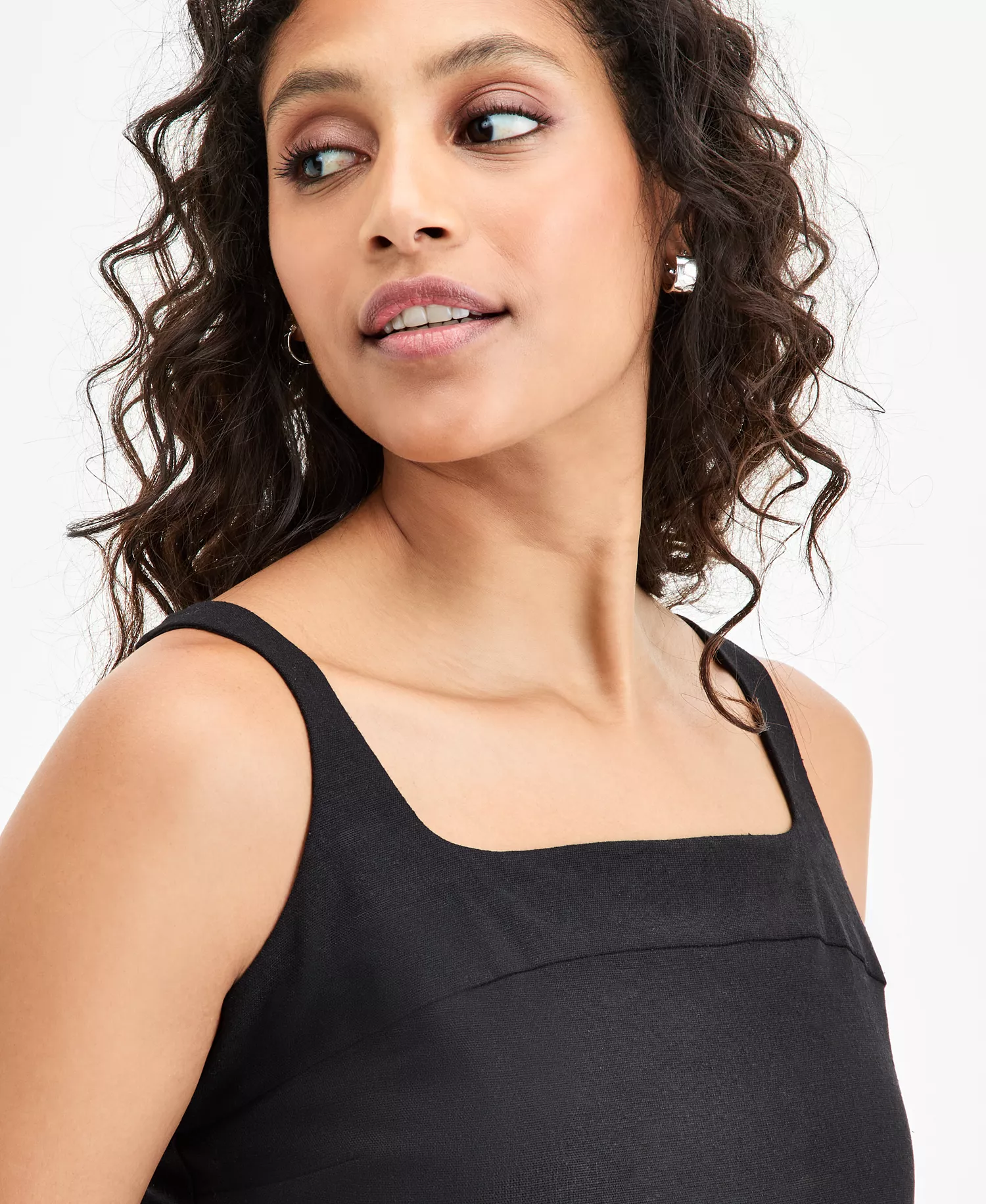 Women's Square-Neck Back-Zip Tank, Exclusively at Macy's - Deep Black - XS