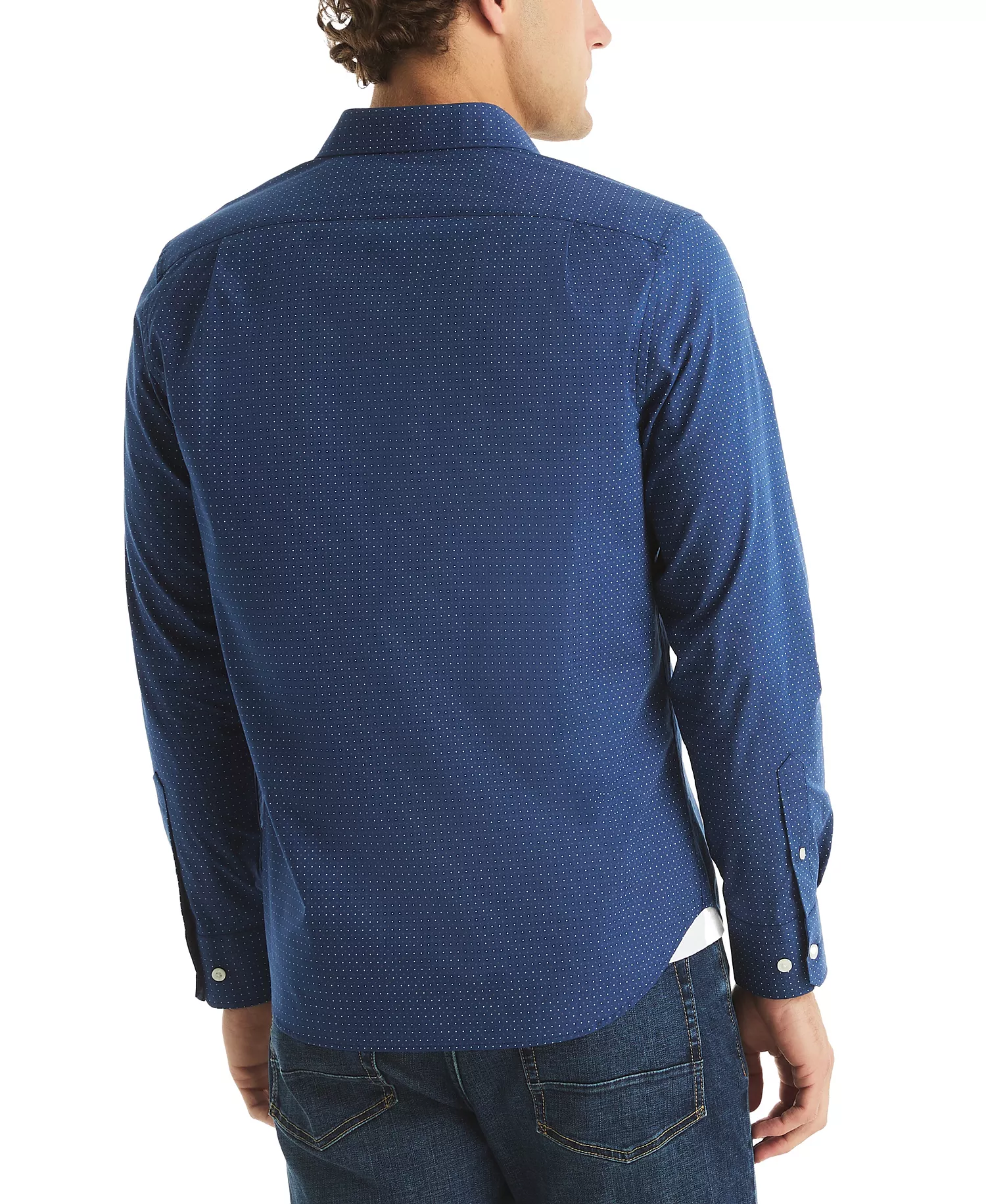 Men's Long-Sleeve Printed Shirt - Estate Blue - 2XL