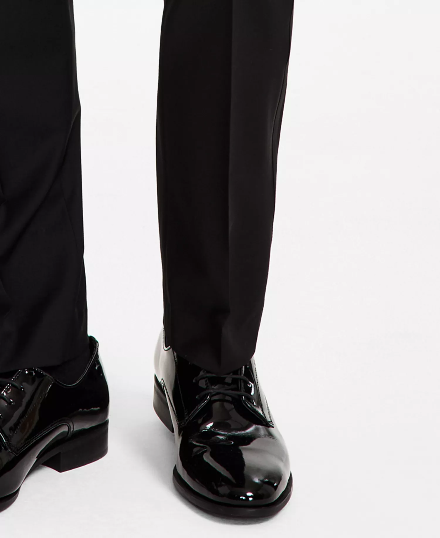Men's Slim-Fit Wool-Blend Tuxedo Pants - Black - 28x29