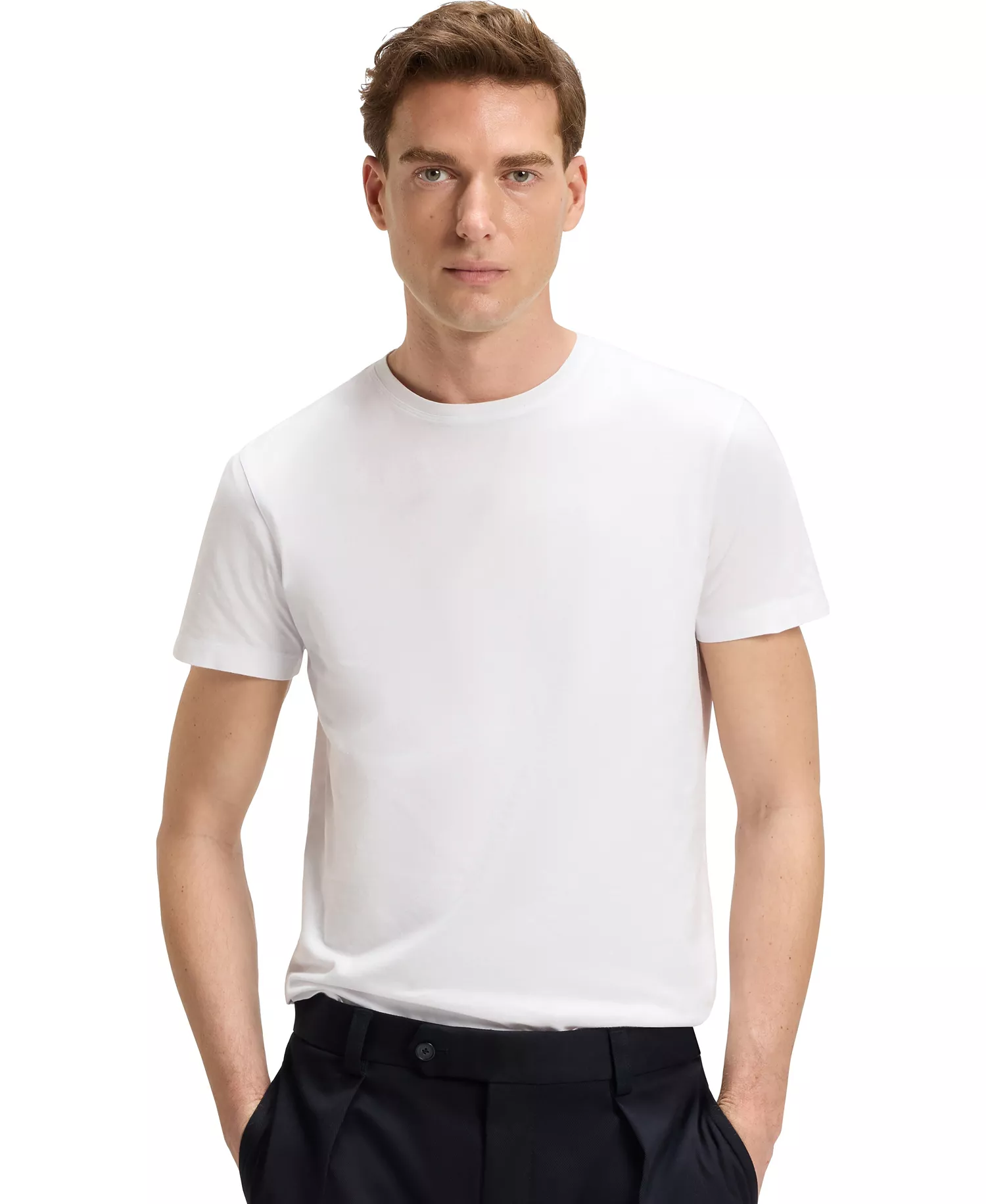 BECKHAM x BOSS Men's Mercerized Cotton Regular-Fit T-Shirt - White - XL