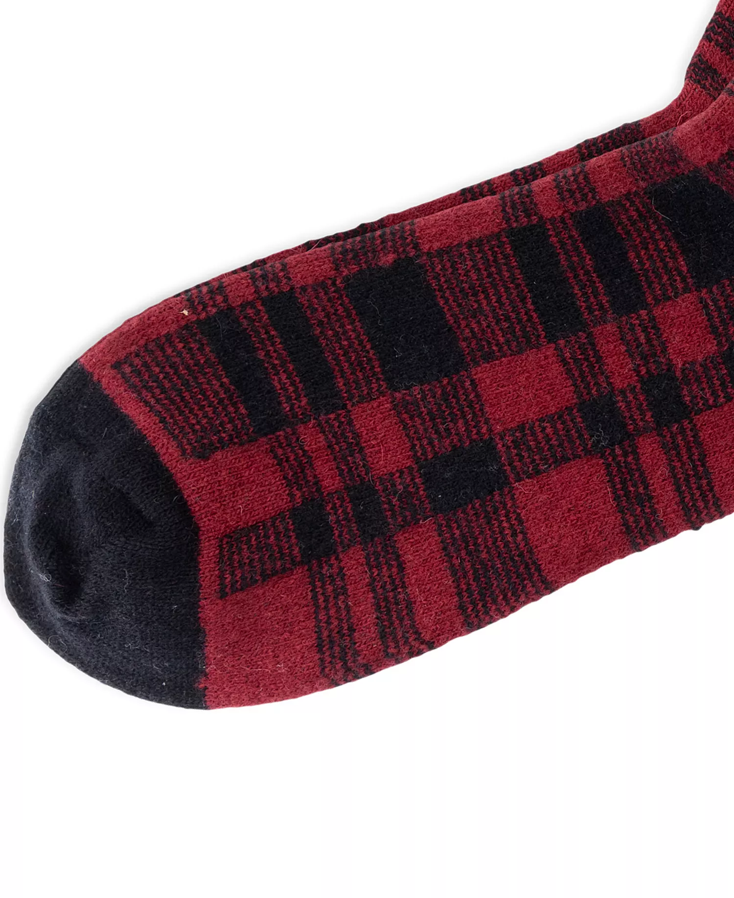 Men's Holiday Patchwork Ribbed Cuff Socks - Red - 10-13