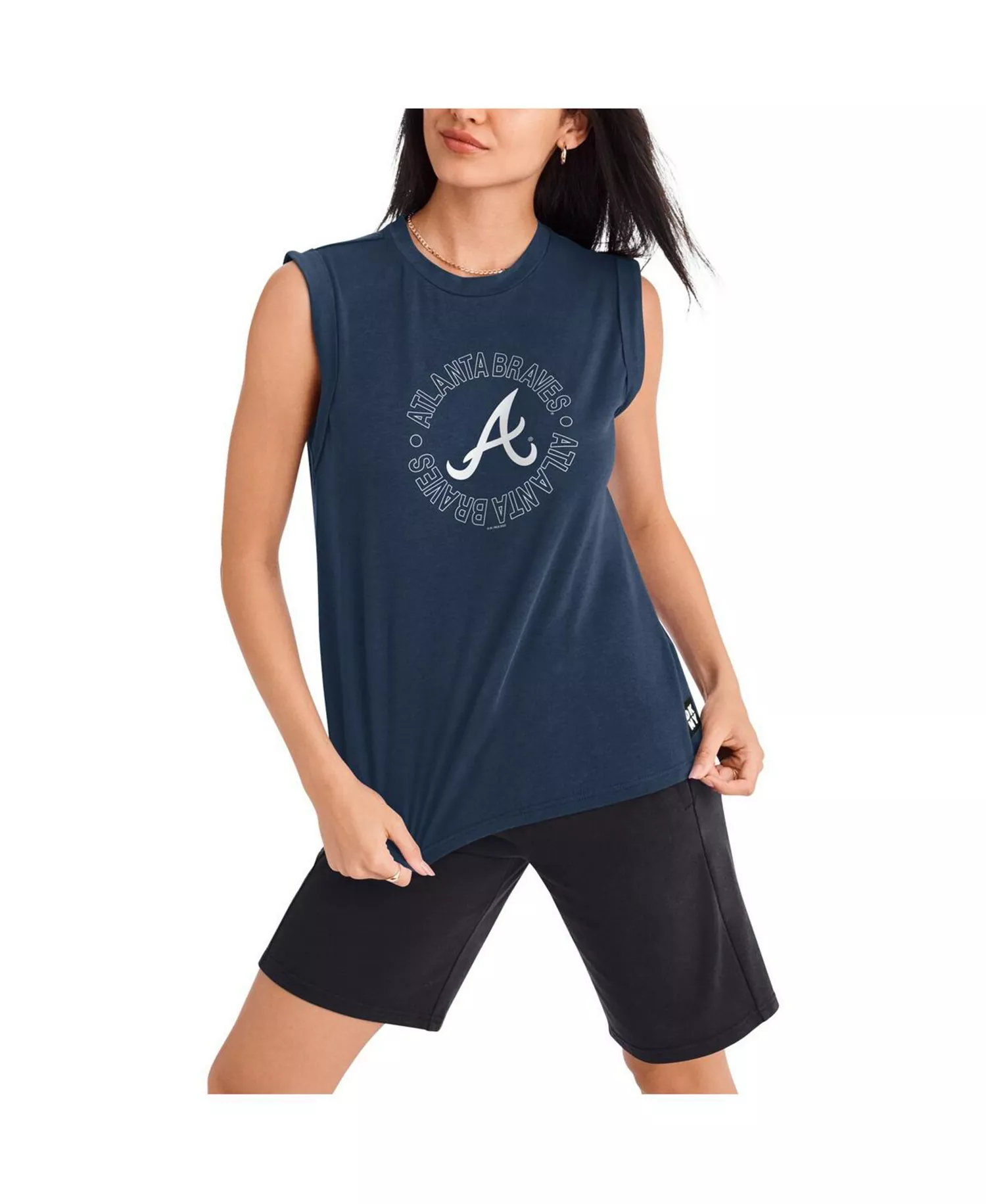 Women's Navy Atlanta Braves Madison Tri-Blend Tank Top - Navy - 2XL