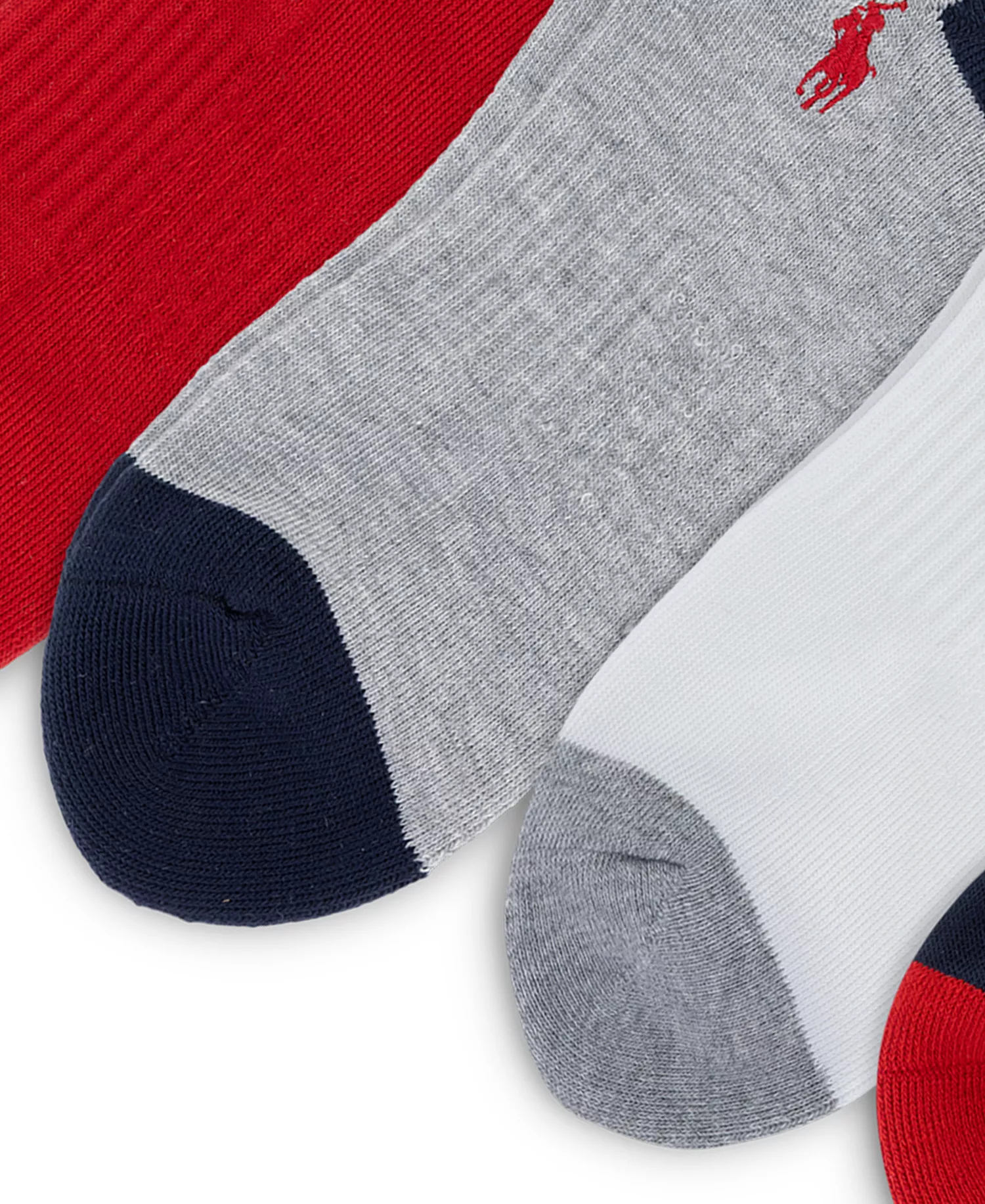 Men's USA Logo Low-Cut Socks, 6-Pack - Gray/White/Red/Black - 10-13