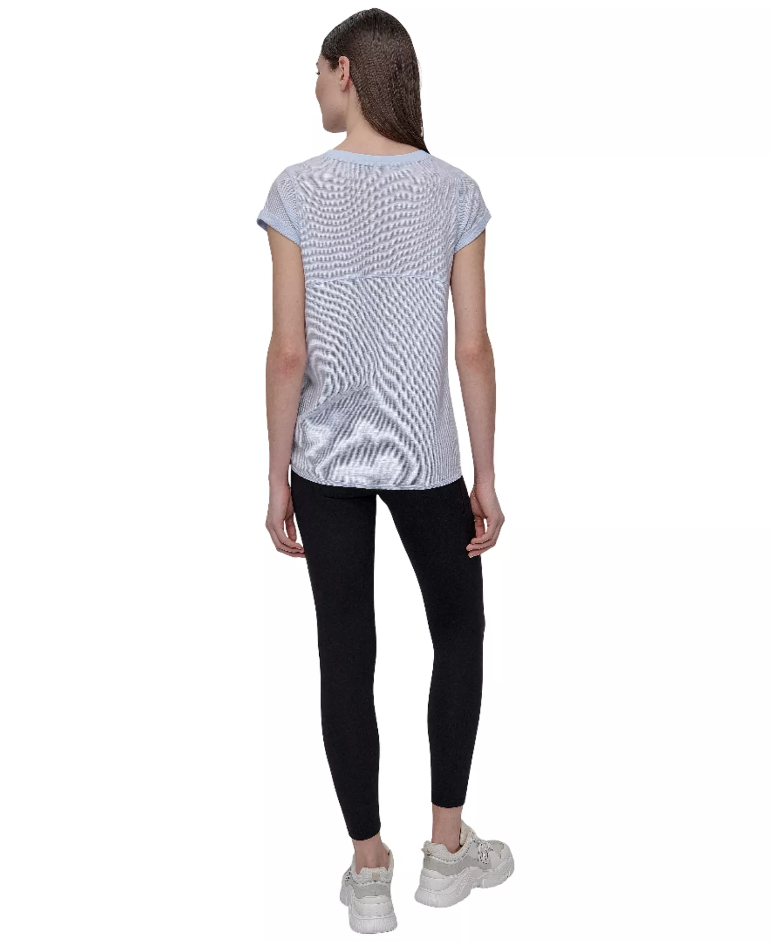 Women's Mini Slub Waffle Short Sleeve Top - Skyway Blue - XS