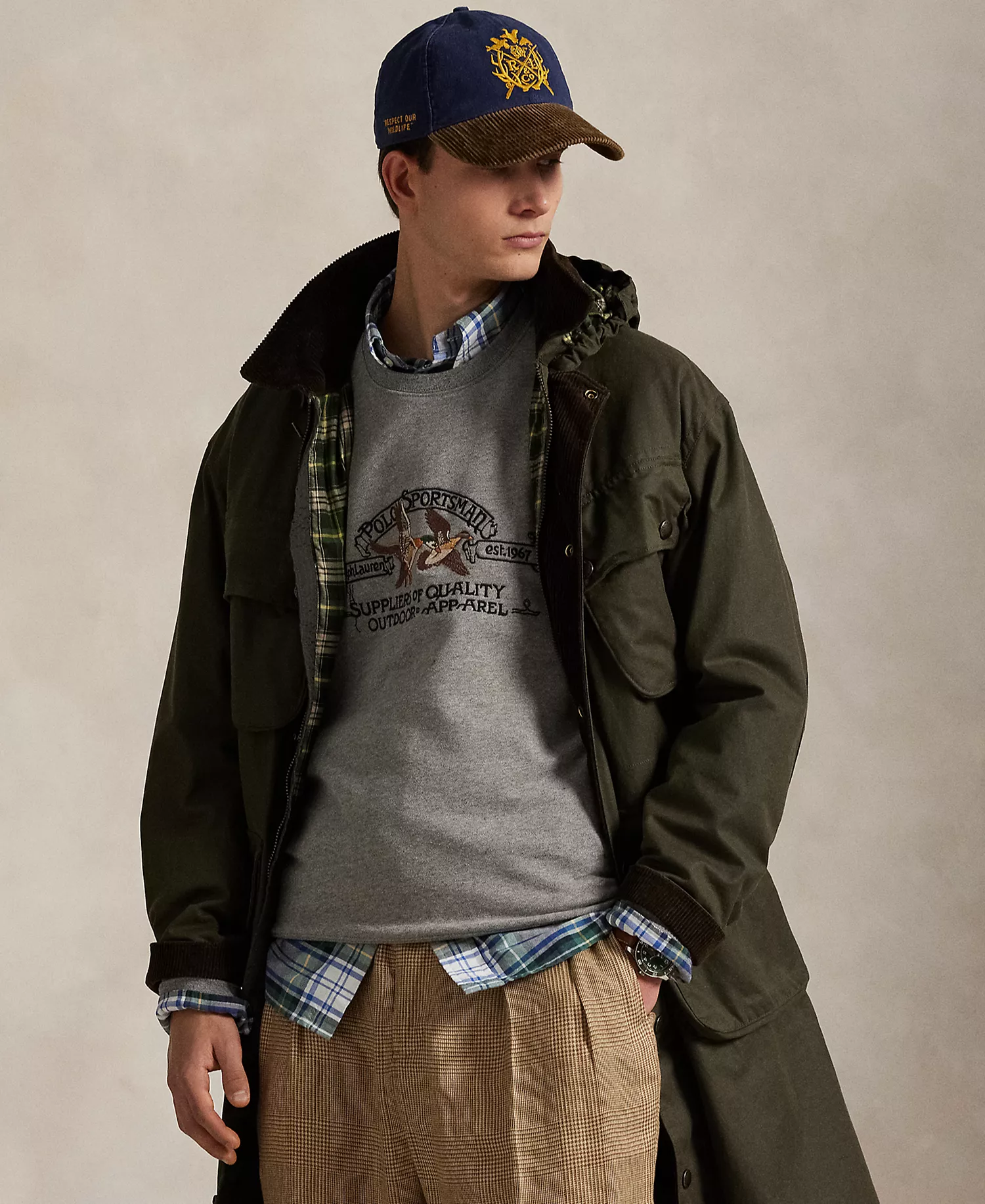 Men's Polo Sportsman Fleece Sweatshirt - Dark Vintage Heather - XS