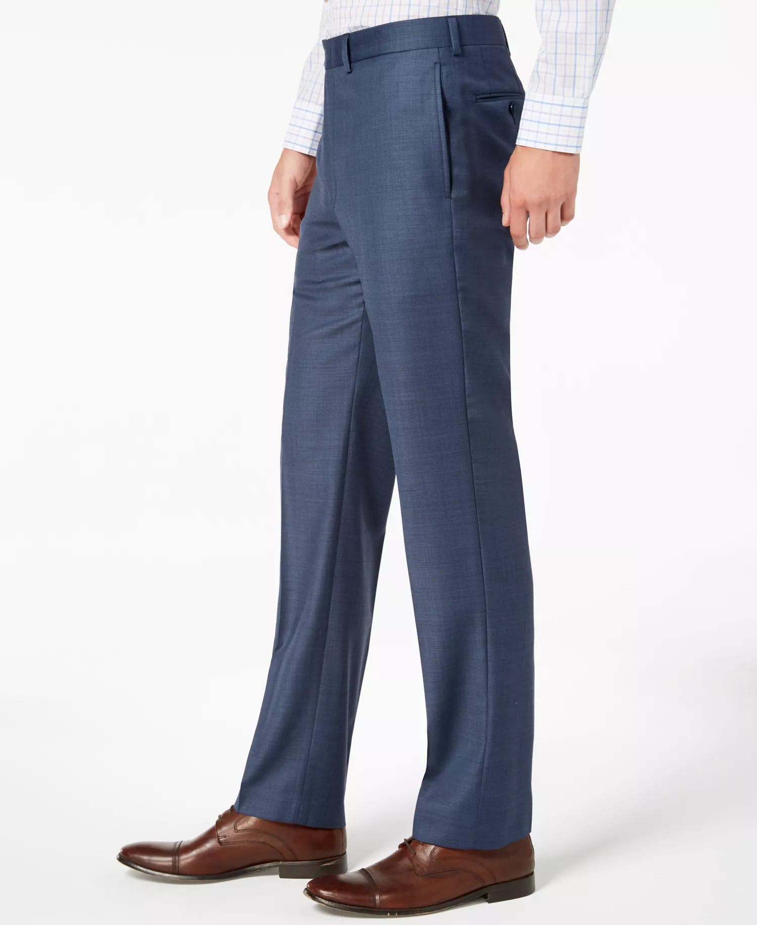 Men's Solid Classic-Fit Suit Pants - Blue Neat - 30 - 30