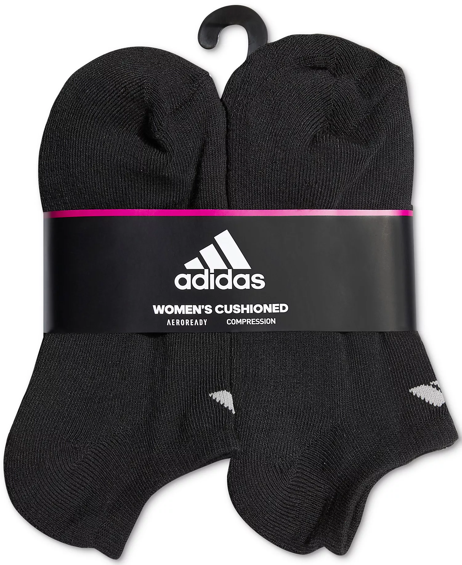 Women's 6-Pk. Athletic Cushioned No-Show Socks - Black/aluminum - ONE SIZE