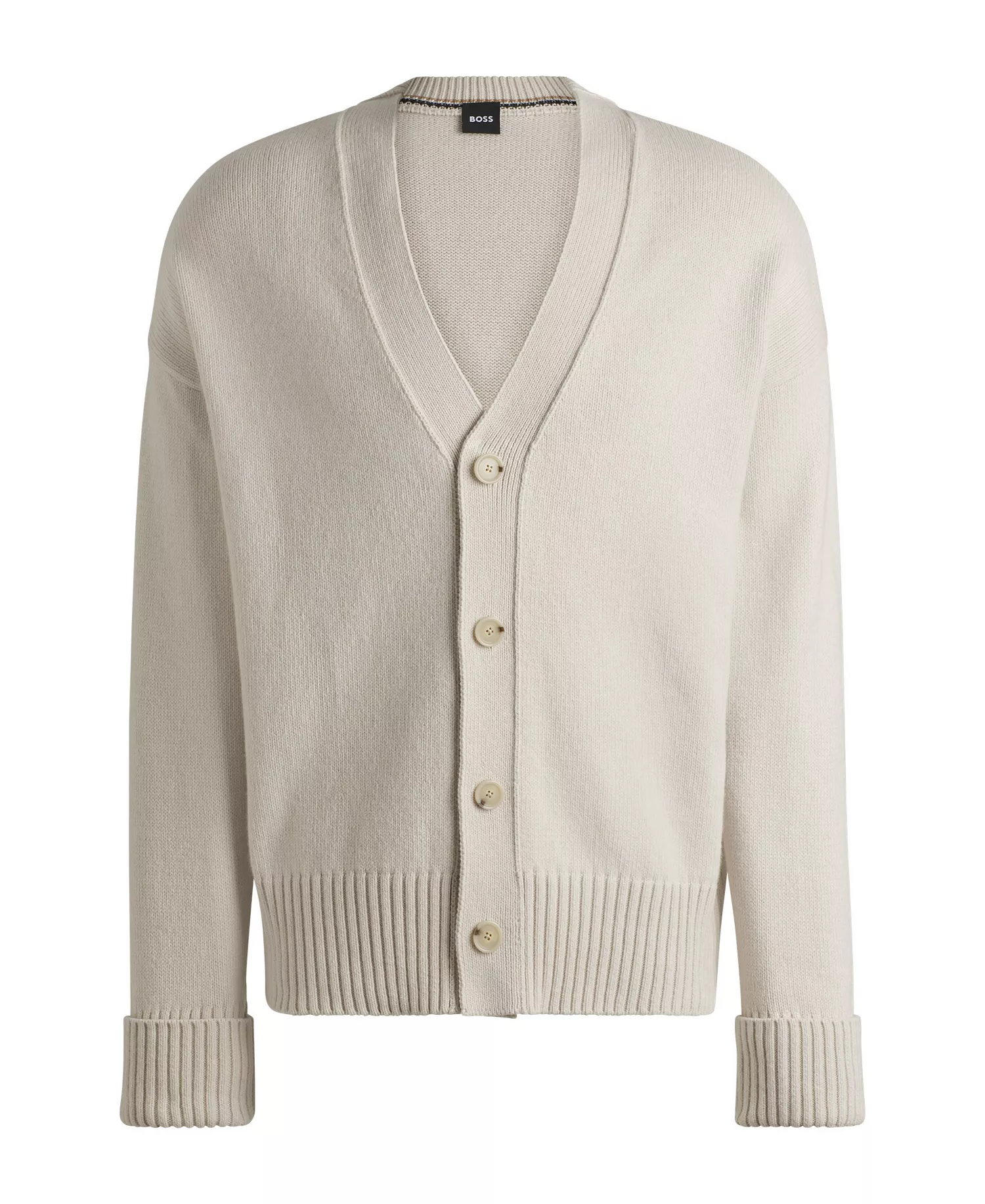 Men's Relaxed-Fit Button Front Cardigan - Open White - M