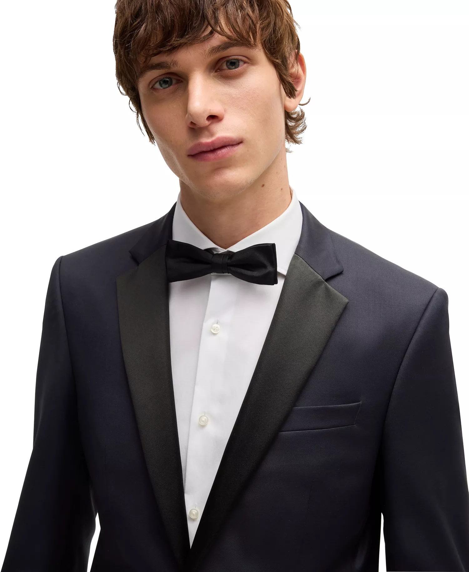 Men's Slim-Fit Tuxedo Jacket - Dark Blue - 34R