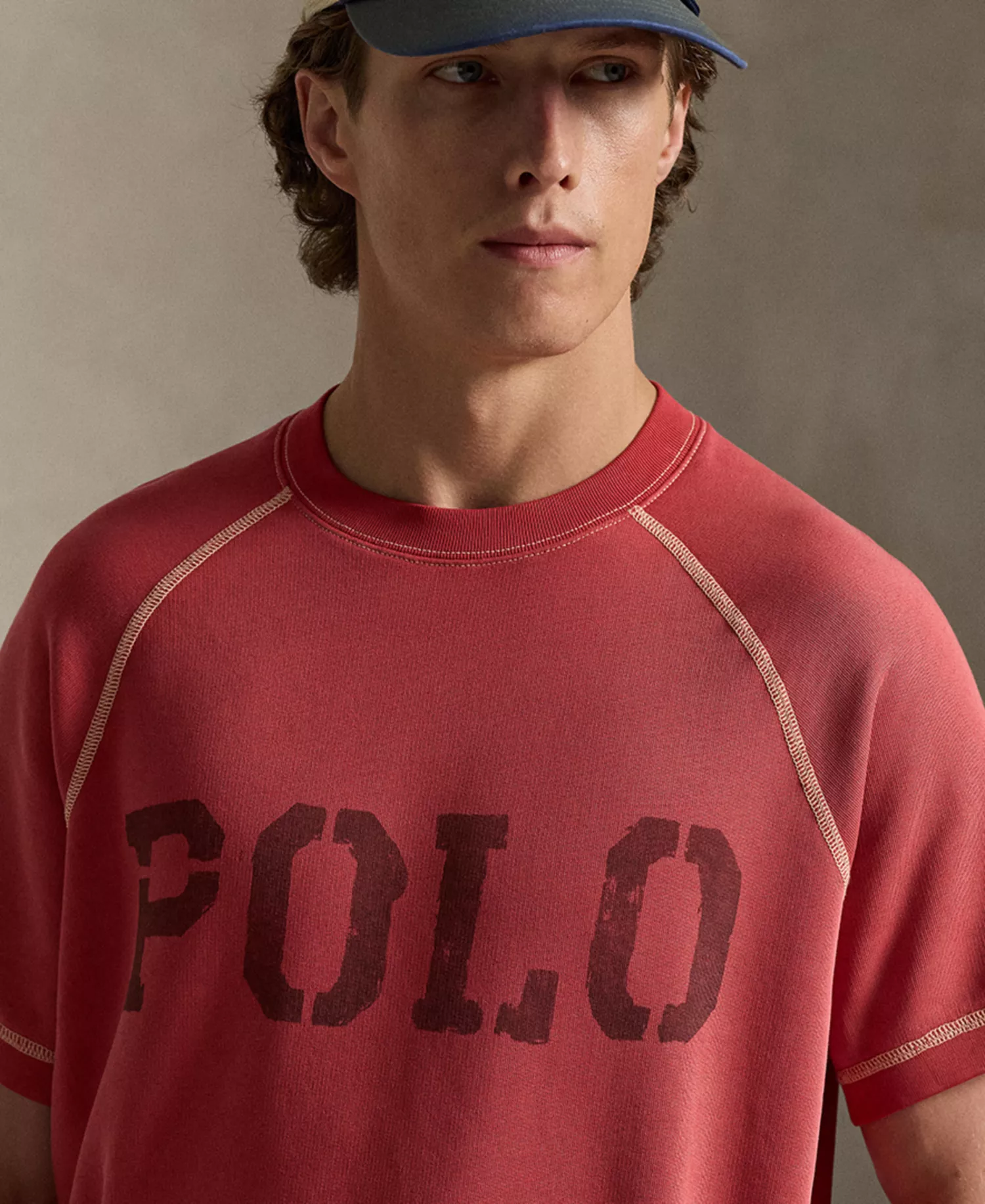 Men's Logo Print Sweatshirt - Sunrise Red - 2XL