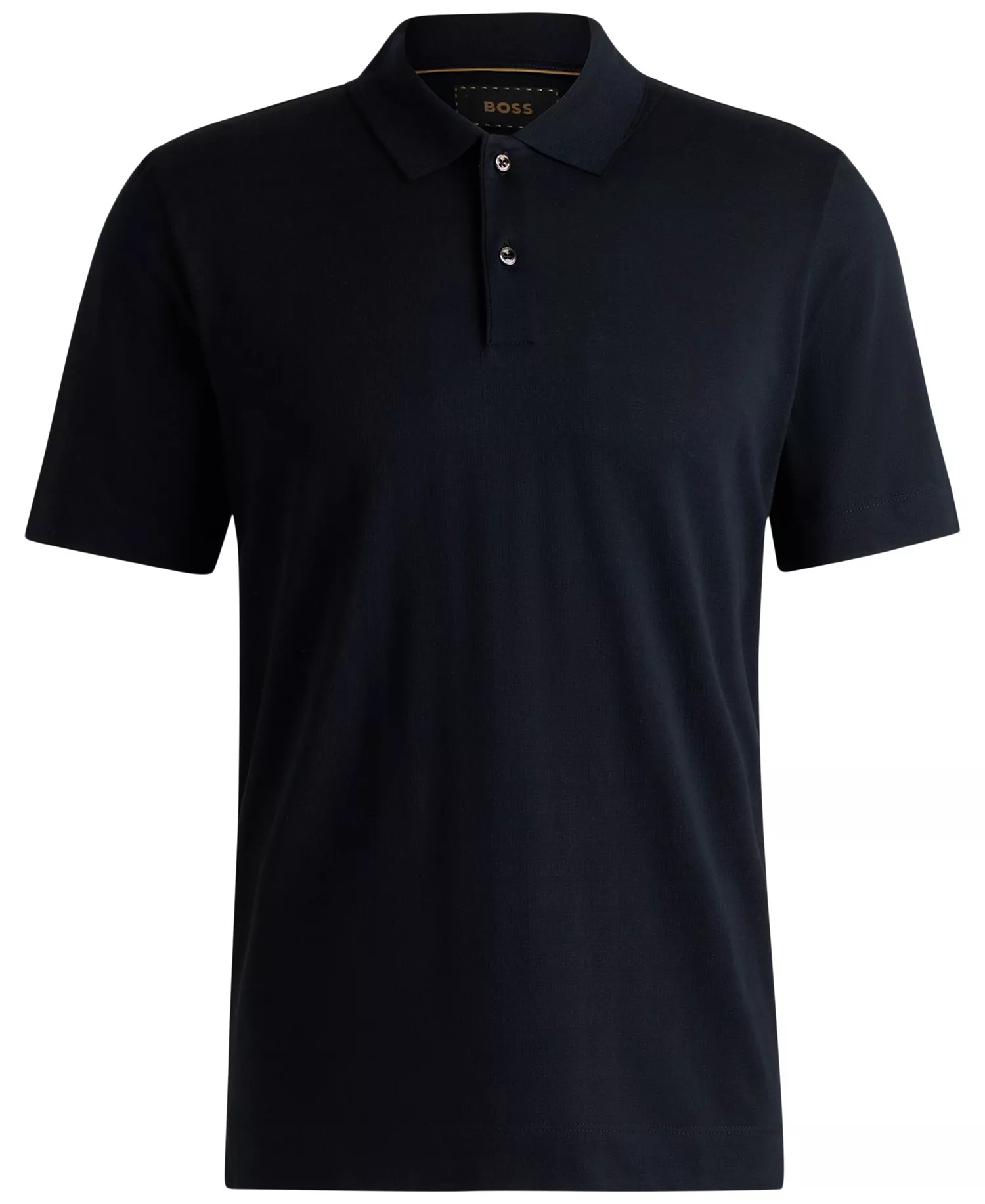 Men's Cotton-Silk Blend Relaxed-Fit Polo Shirt - Dark Blue - 2XL