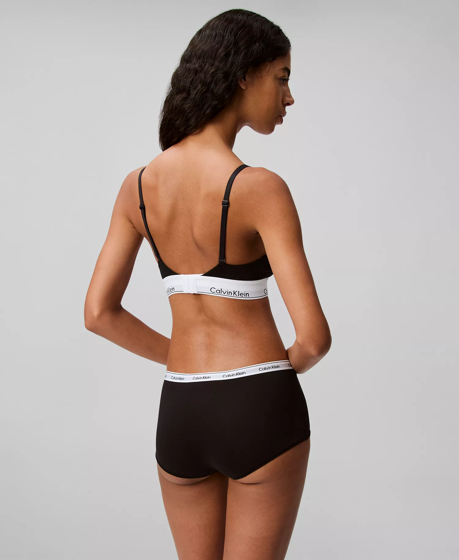 Women's Modern Logo Boyshort Underwear QD5195 - Black - L