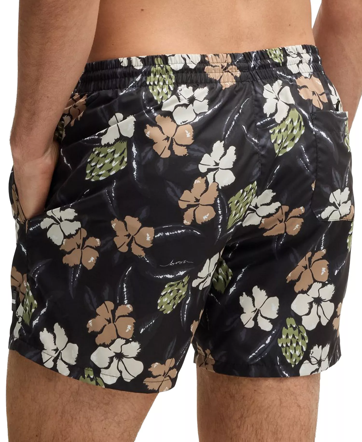 Men's Quick-Dry All-Over Print Swim Shorts - Dark Black - 2XL