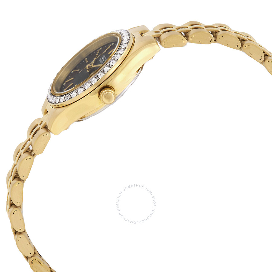 Citizen Quartz Crystal Black Dial Ladies Watch