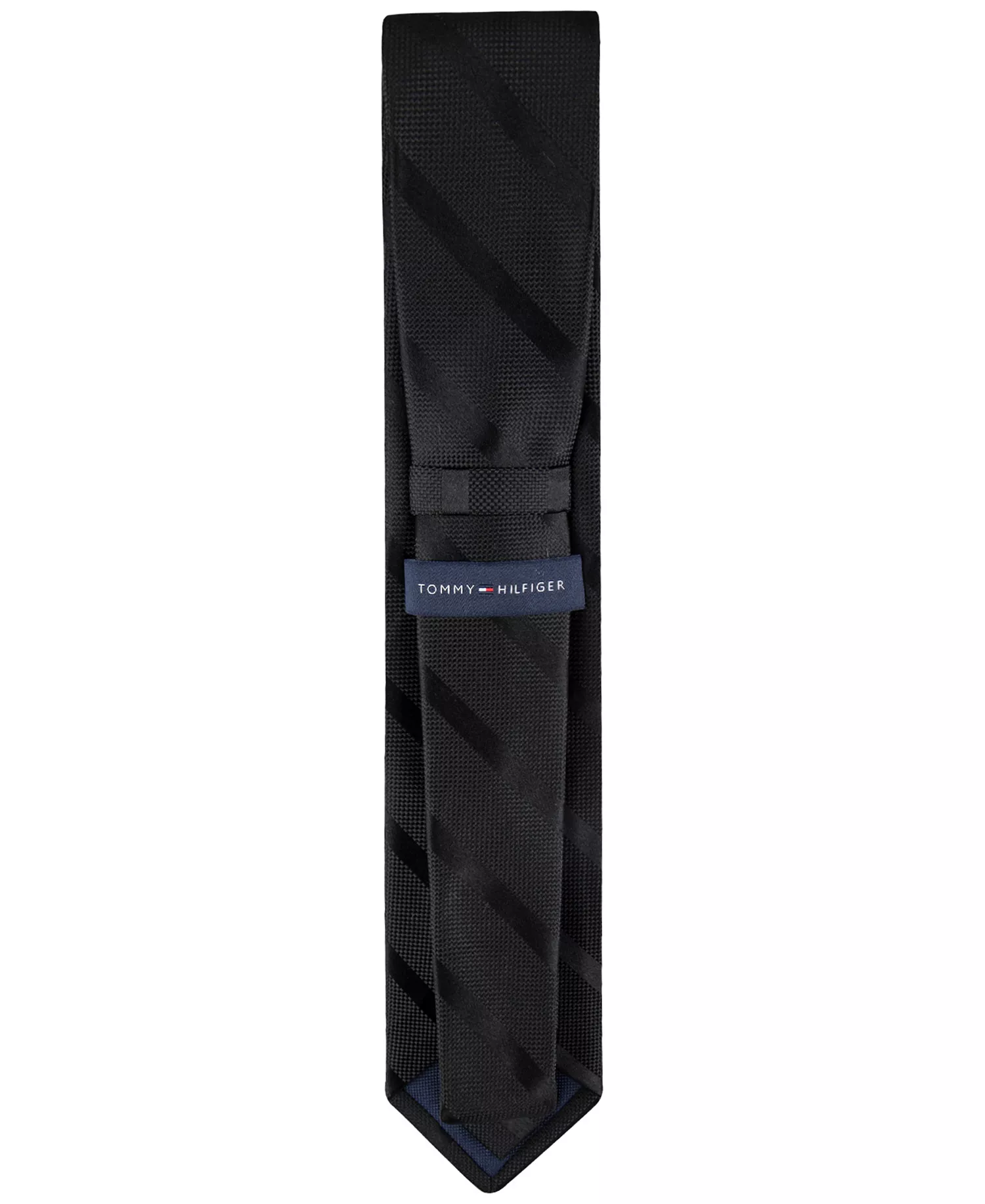 Men's Solid Textured Stripe Tie - Black - ONE SIZE