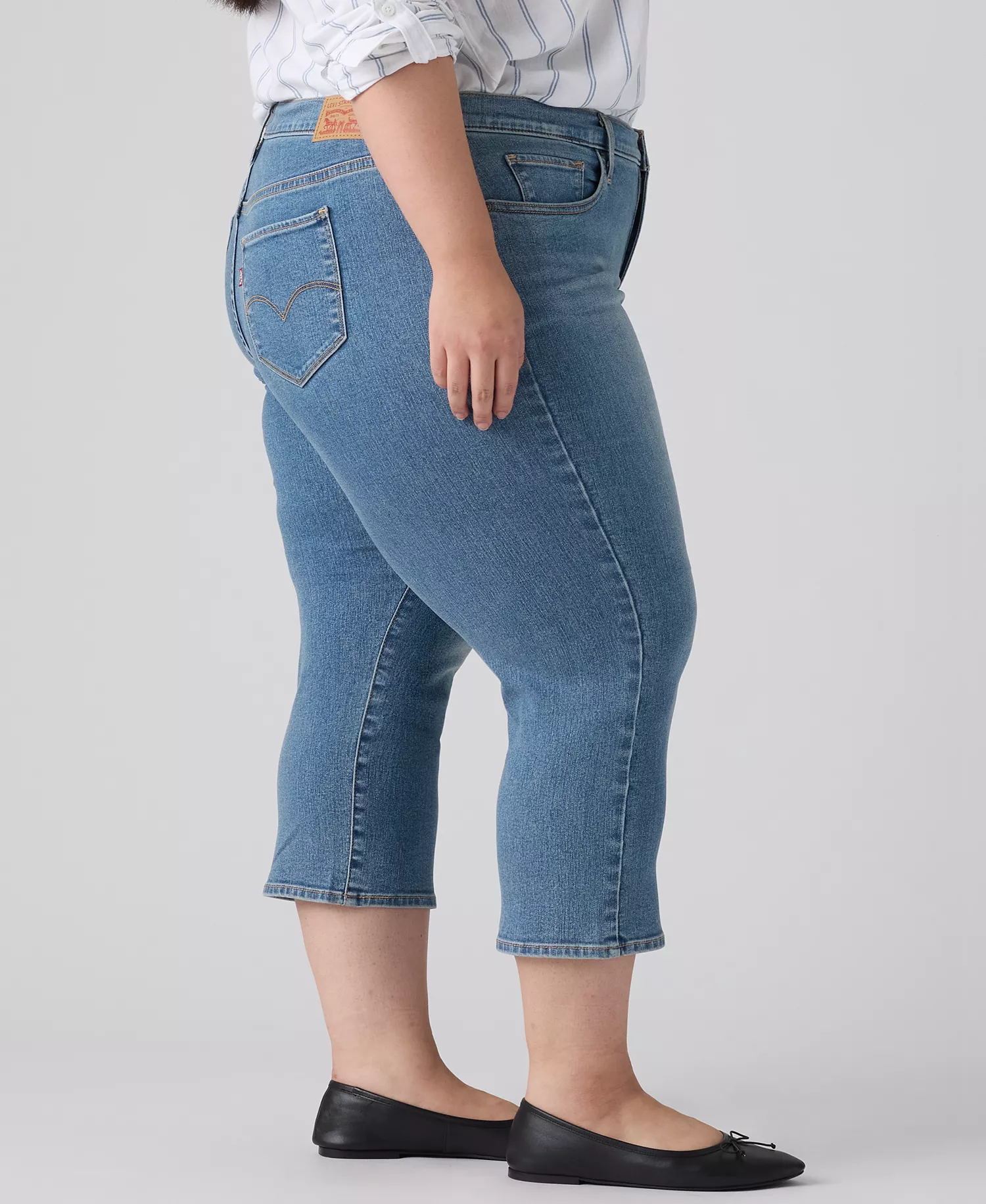 Trendy Plus Size 311 Shaping Skinny Capri Jeans - Camp Denim Plus - 16