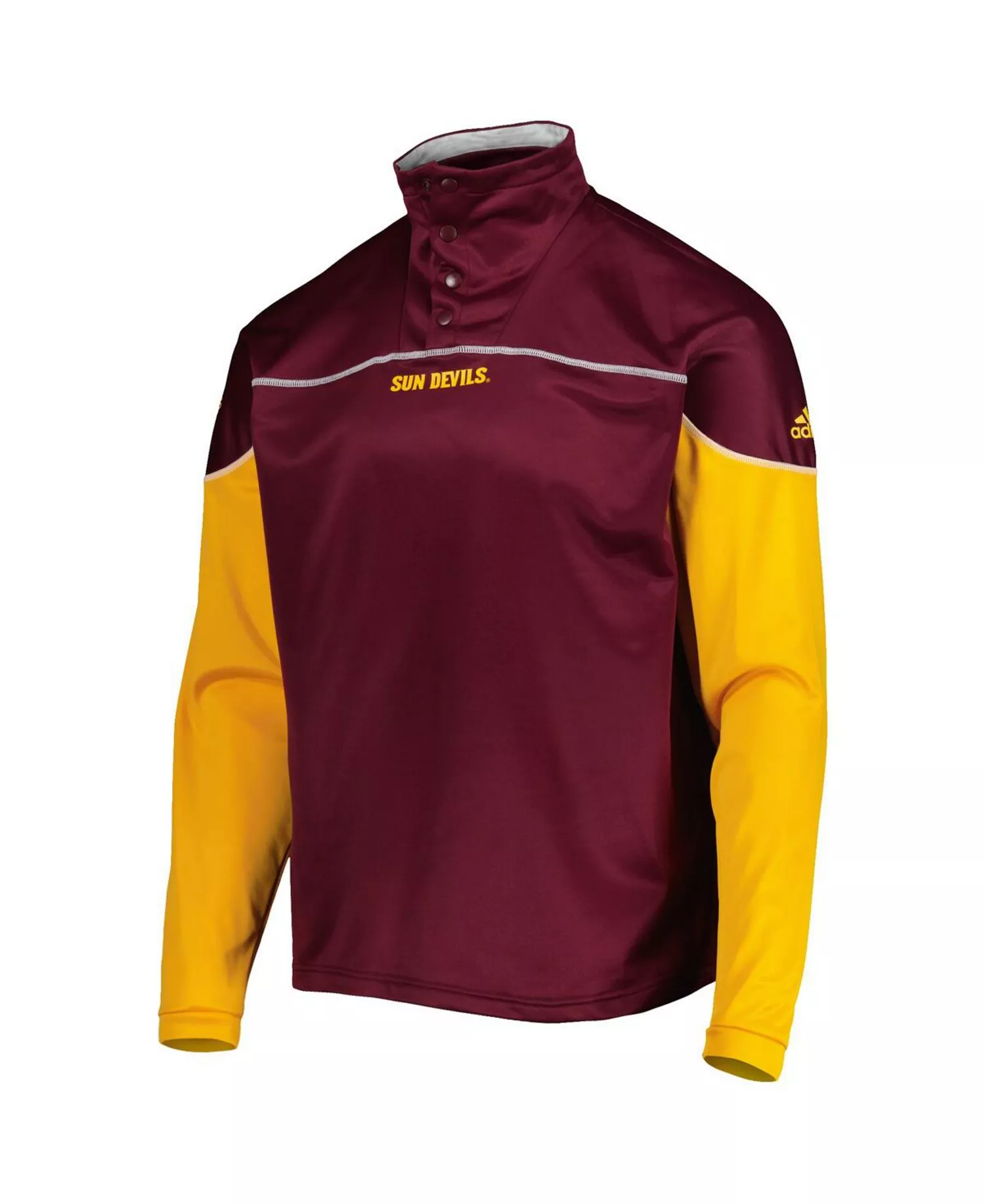 Men's Maroon Arizona State Sun Devils AEROREADY Knit Quarter-Snap Jacket - Maroon - L