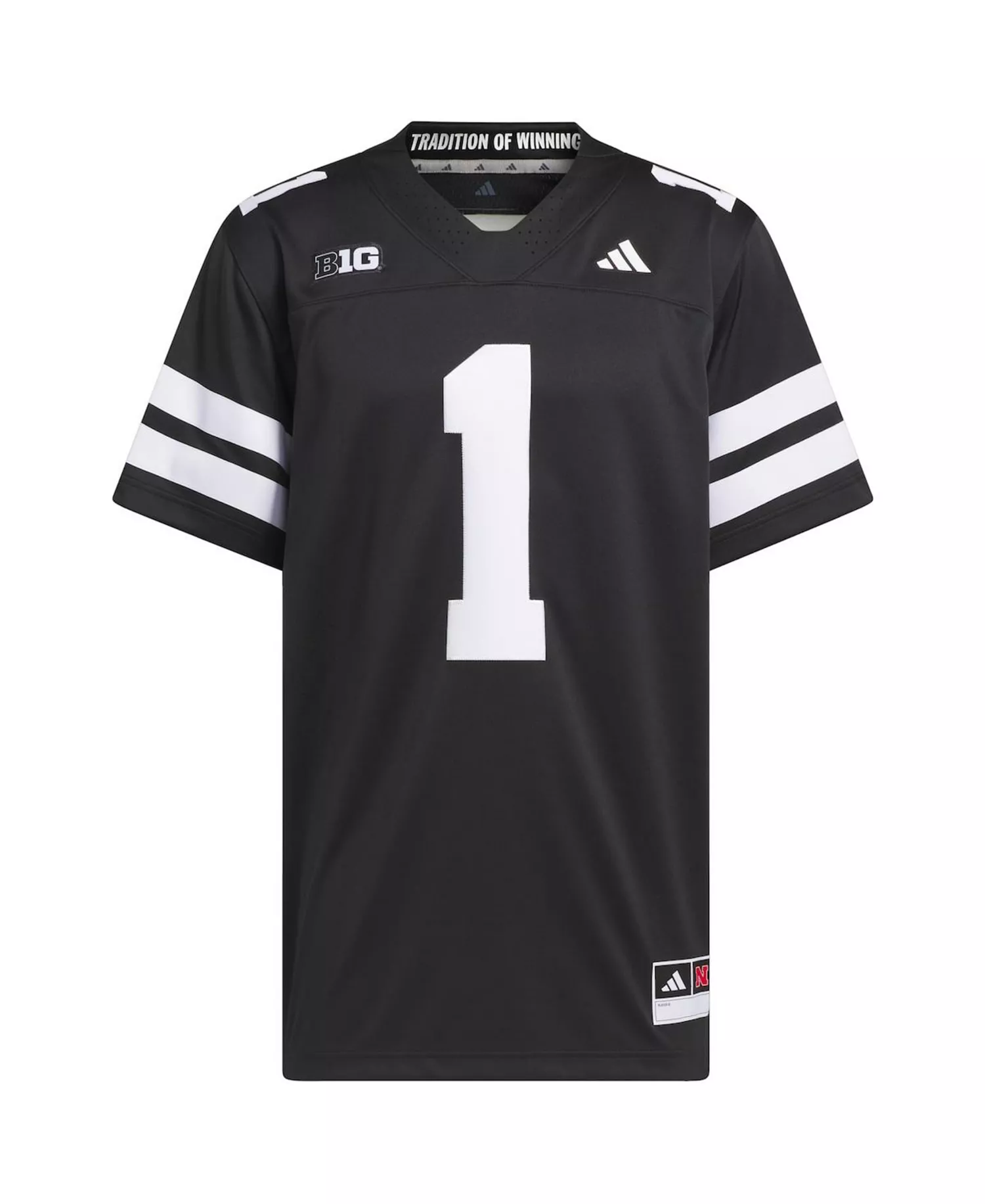 Men's 1 Black Nebraska Huskers Alternate Premier Jersey - Black - M