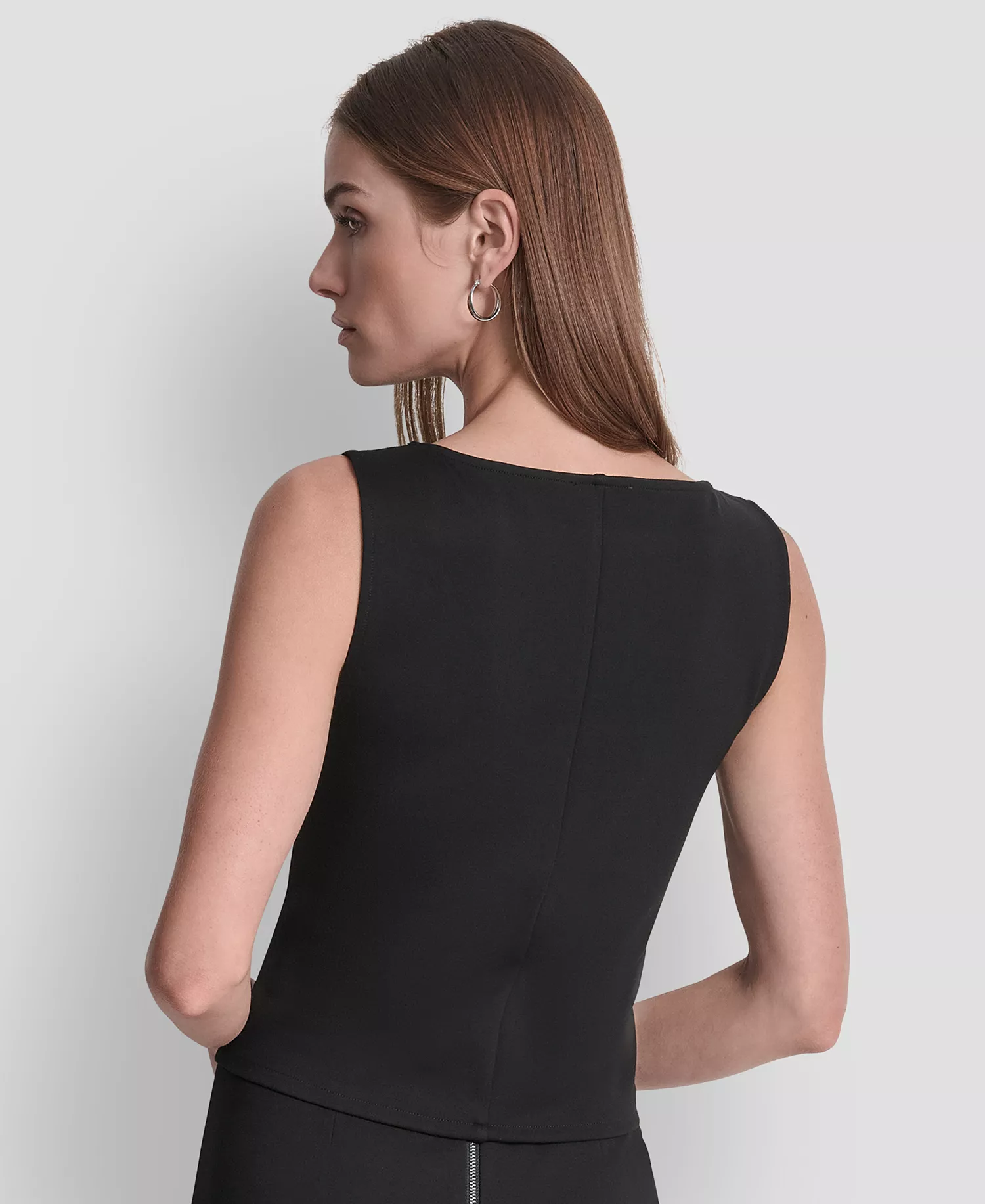 Women's Sequin Panel Sleeveless Top - Black/silver - M