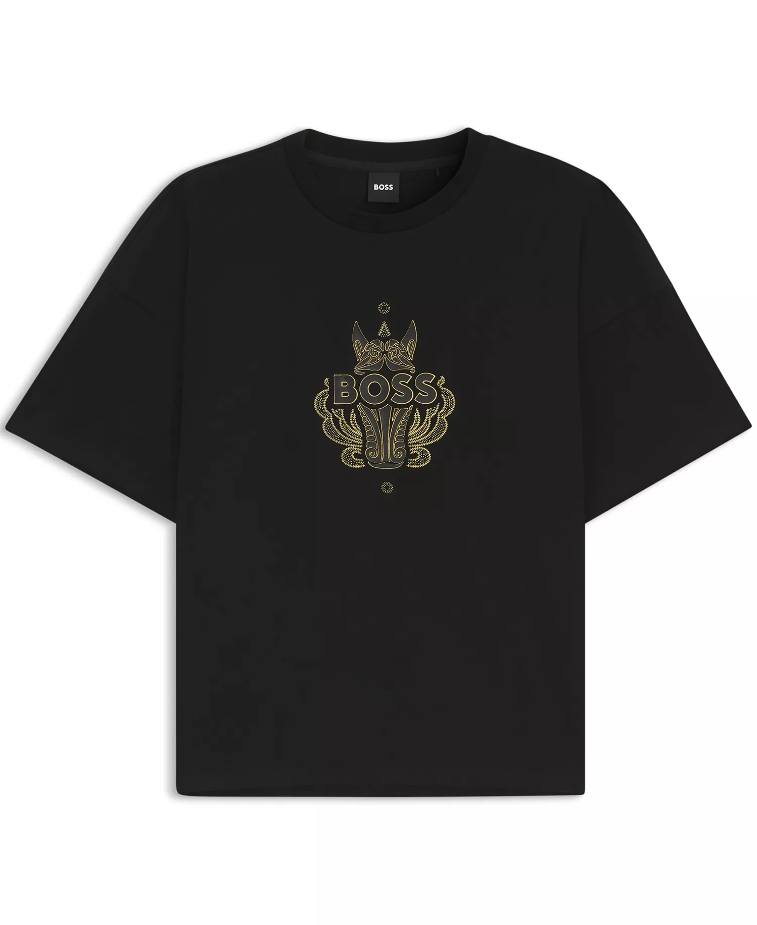 Men's Cotton-Jersey Logo Artwork T-Shirt - Black - 2XL