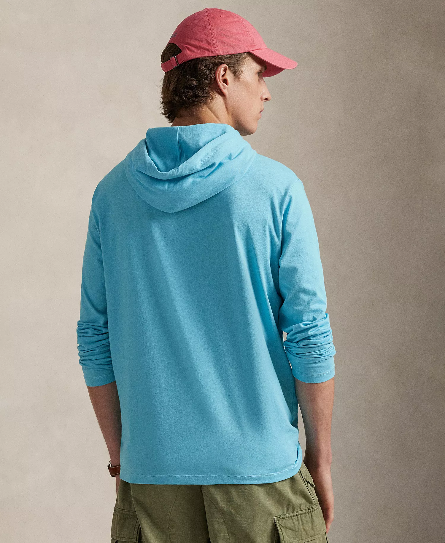 Men's Tropical Jersey Hooded T-Shirt - Blue - 2XL