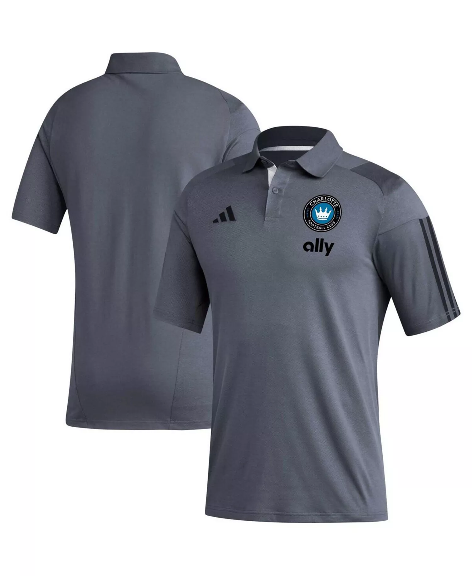Men's Gray Charlotte FC 2023 On-Field Training Polo Shirt - Gray - S