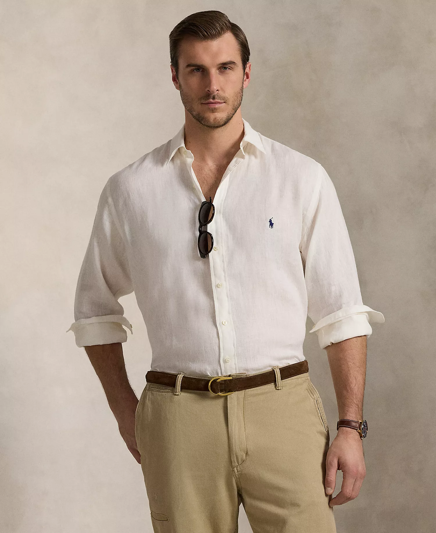 Men's Big & Tall Linen Shirt - Deckwash White - 2LT