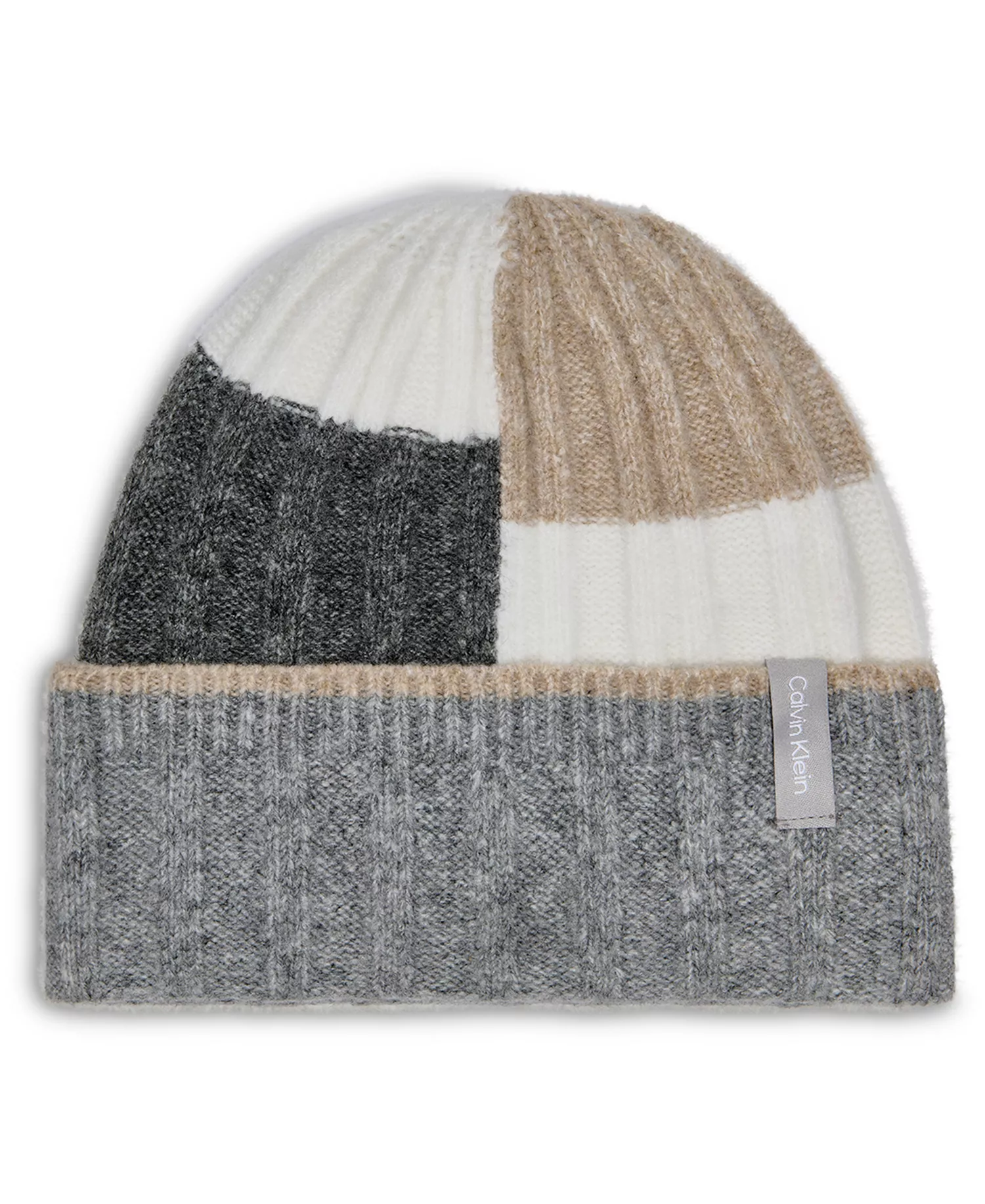 Patchwork Knit Beanie - Heather Mid Gray - OS