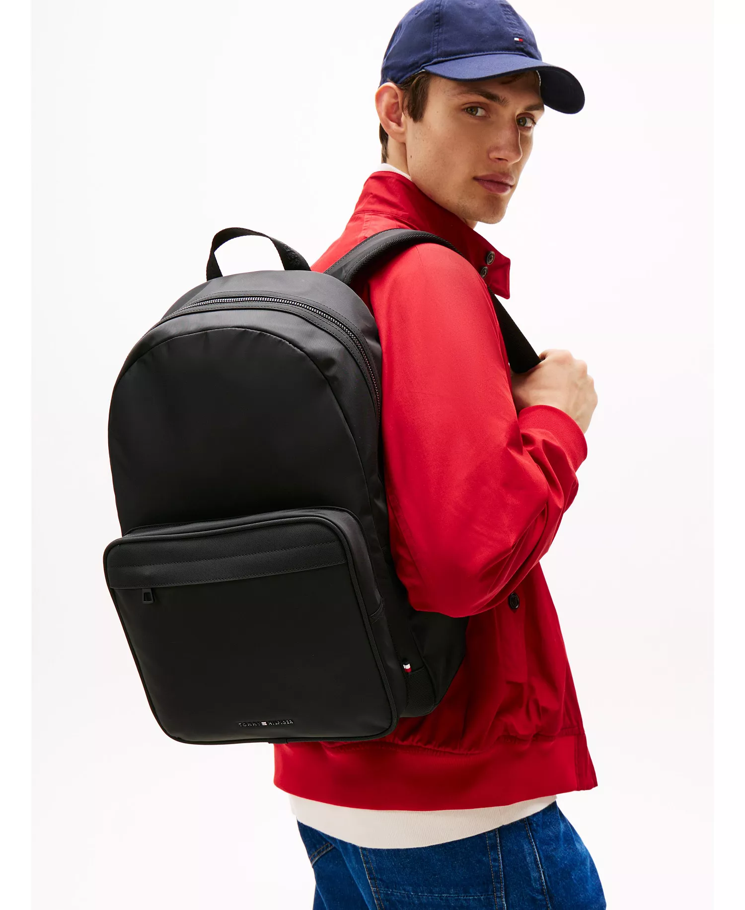 Men's Zip Closure Backpack - Army Green - No Size