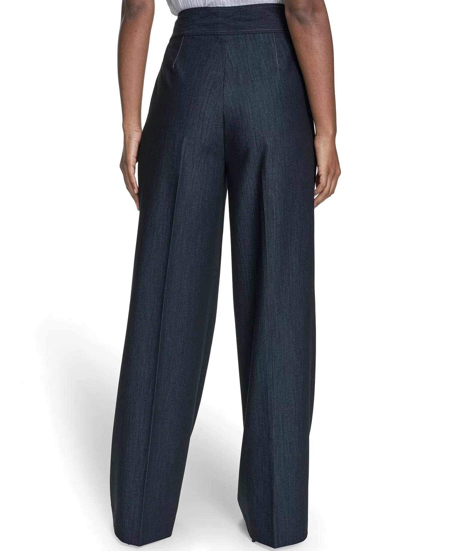 Women's Faux Denim Wide Leg Pants - Indigo - 10