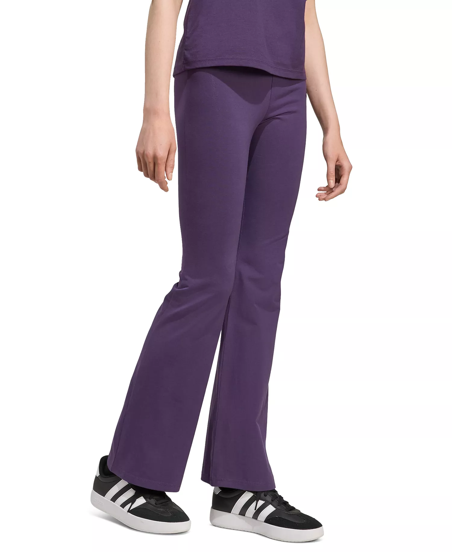 Women's Essentials Small Logo Flared Leggings - Aurora Plum/black - 2XL