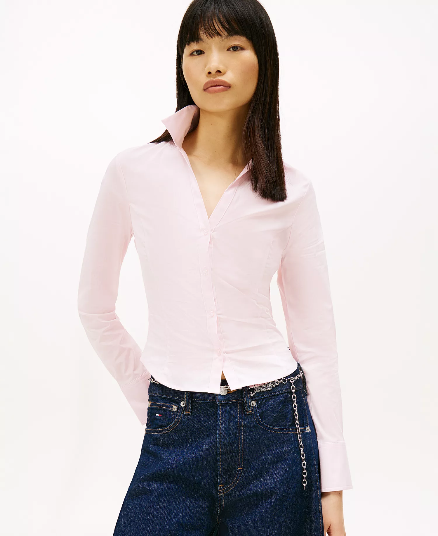 Women's Baby Fit Long-Sleeve Shirt - Light Pink - L