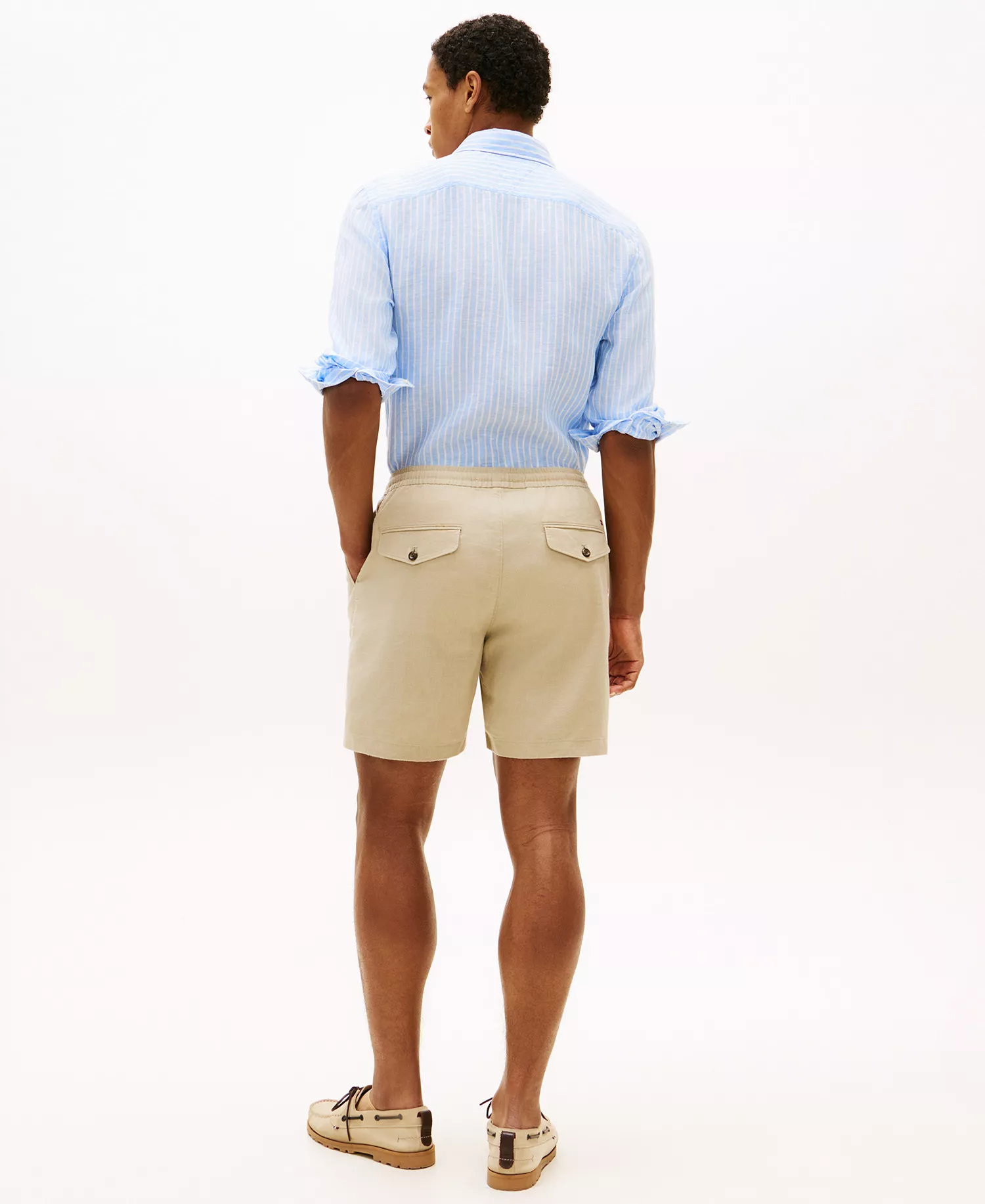 Men's Dover 8" Linen-Blend Shorts - Batique Khaki - 29