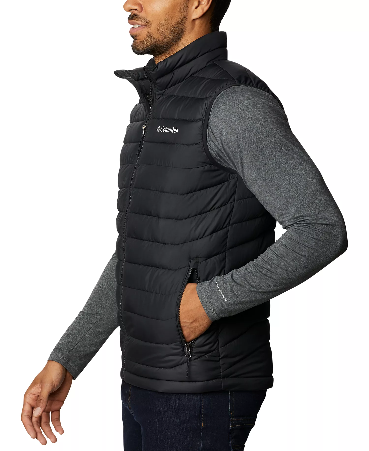 Men's Powder Lite II Puffer Vest - Black - L