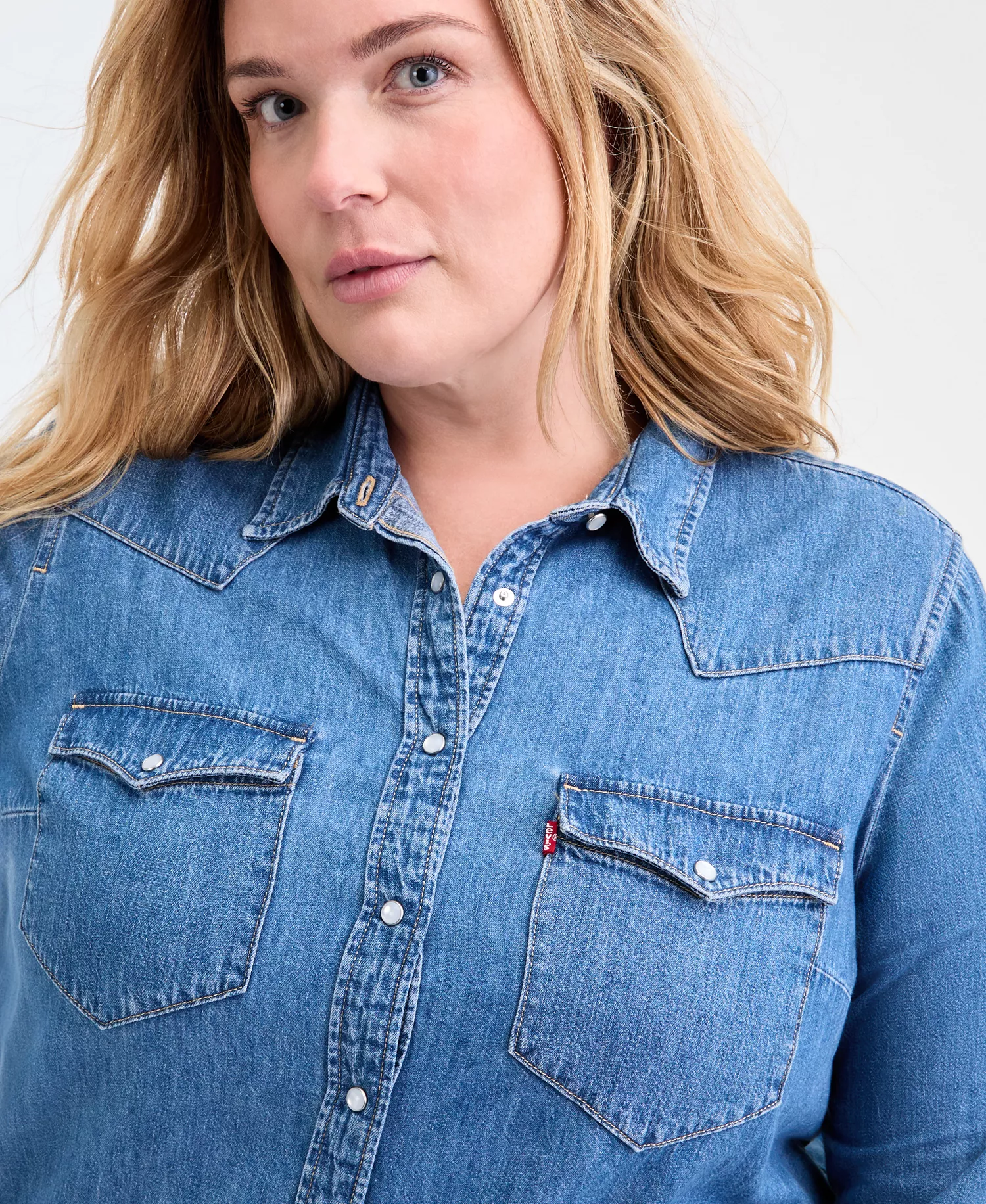 Trendy Plus Size Essential Western Cotton Shirt - Mighty Fine - 1X