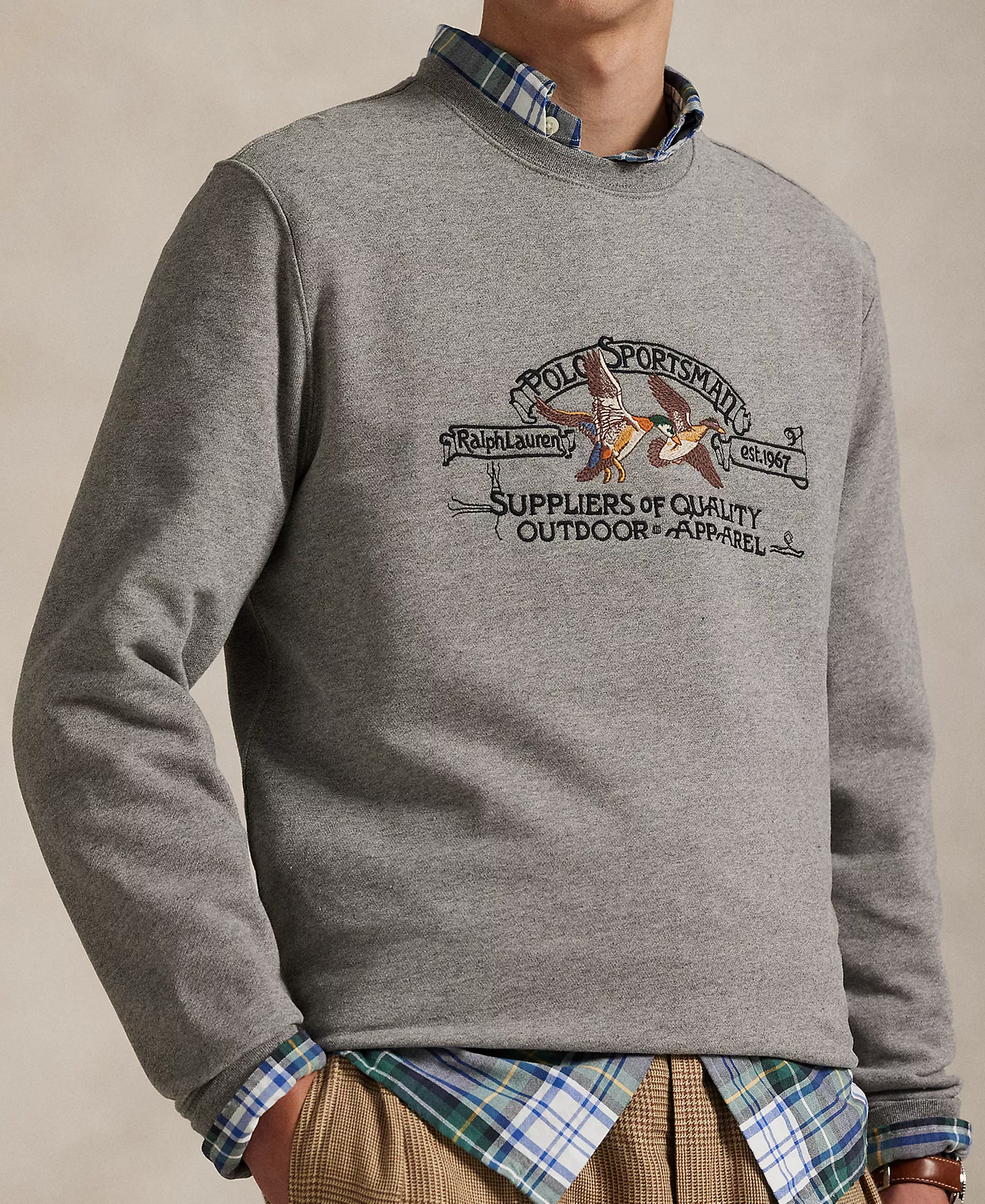 Men's Polo Sportsman Fleece Sweatshirt - Dark Vintage Heather - XS