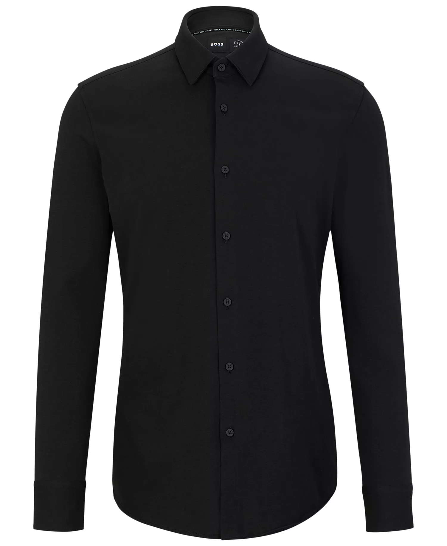 Men's Performance-Stretch Slim-Fit Dress Shirt - Black - 15