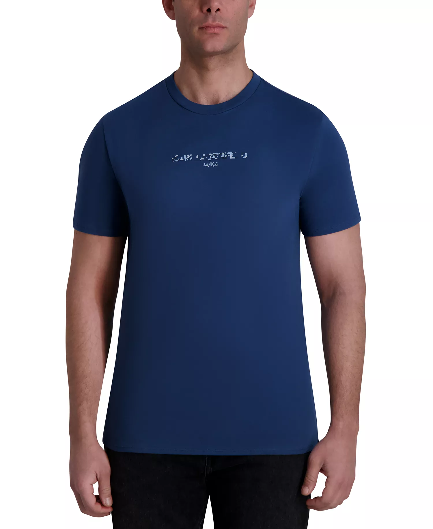 Men's Short Sleeve Crewneck Raised Camo Logo T-Shirt - Dark denim - L