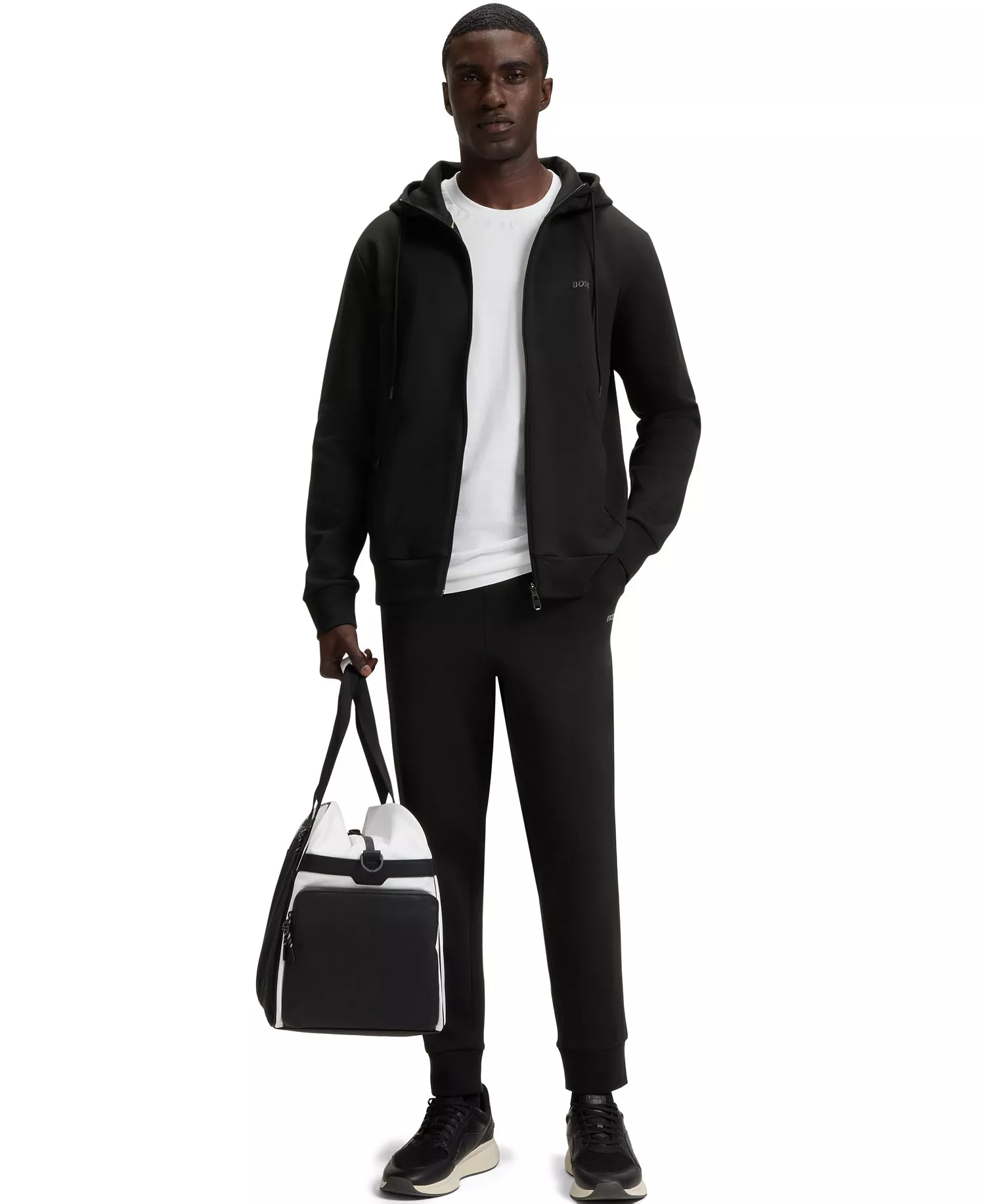 Men's Logo Print Tracksuit Bottoms - Black - L