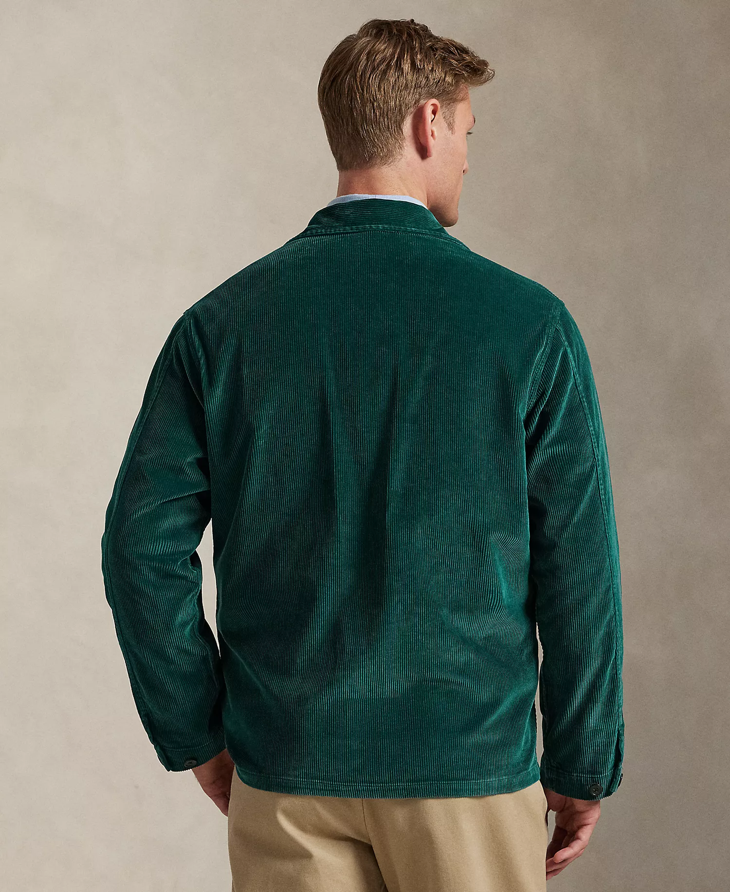 Men's Corduroy Utility Long-Sleeve Overshirt - Frond Green - 2XL
