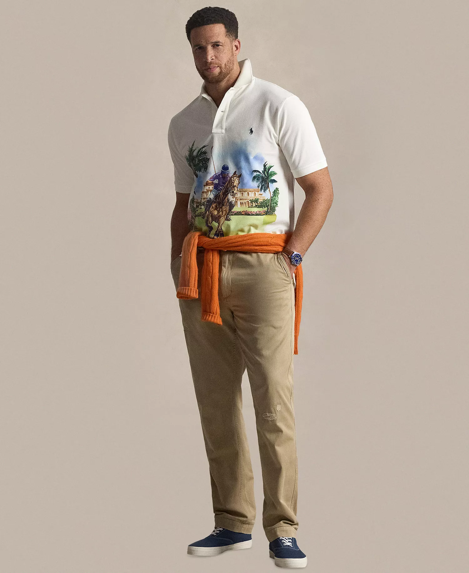 Men's Big & Tall Graphic Polo Shirt - Polo Society Poster Art - 2LT