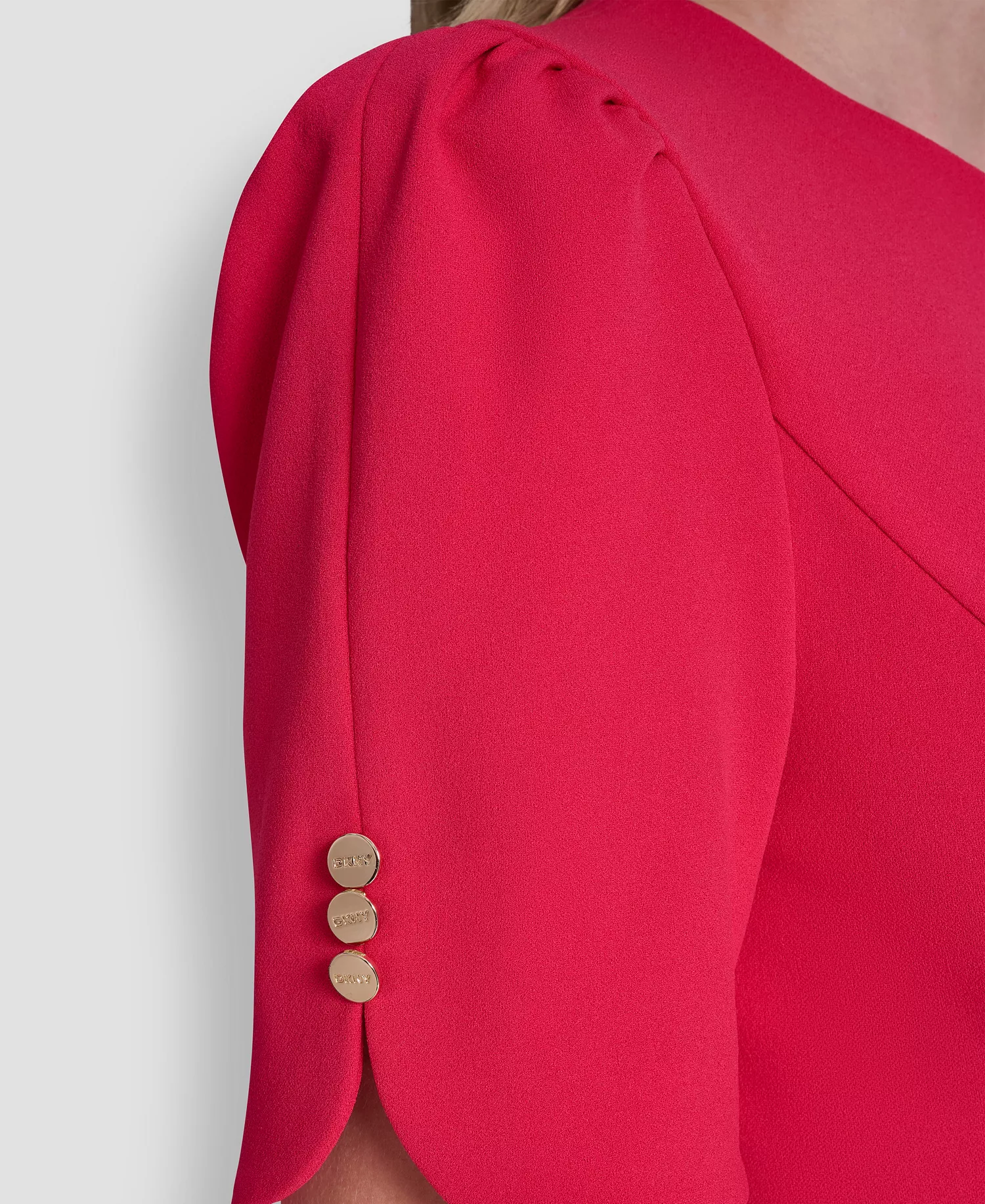 Women's Short-Sleeve Jewel Neck Dress - Lipstick - 10