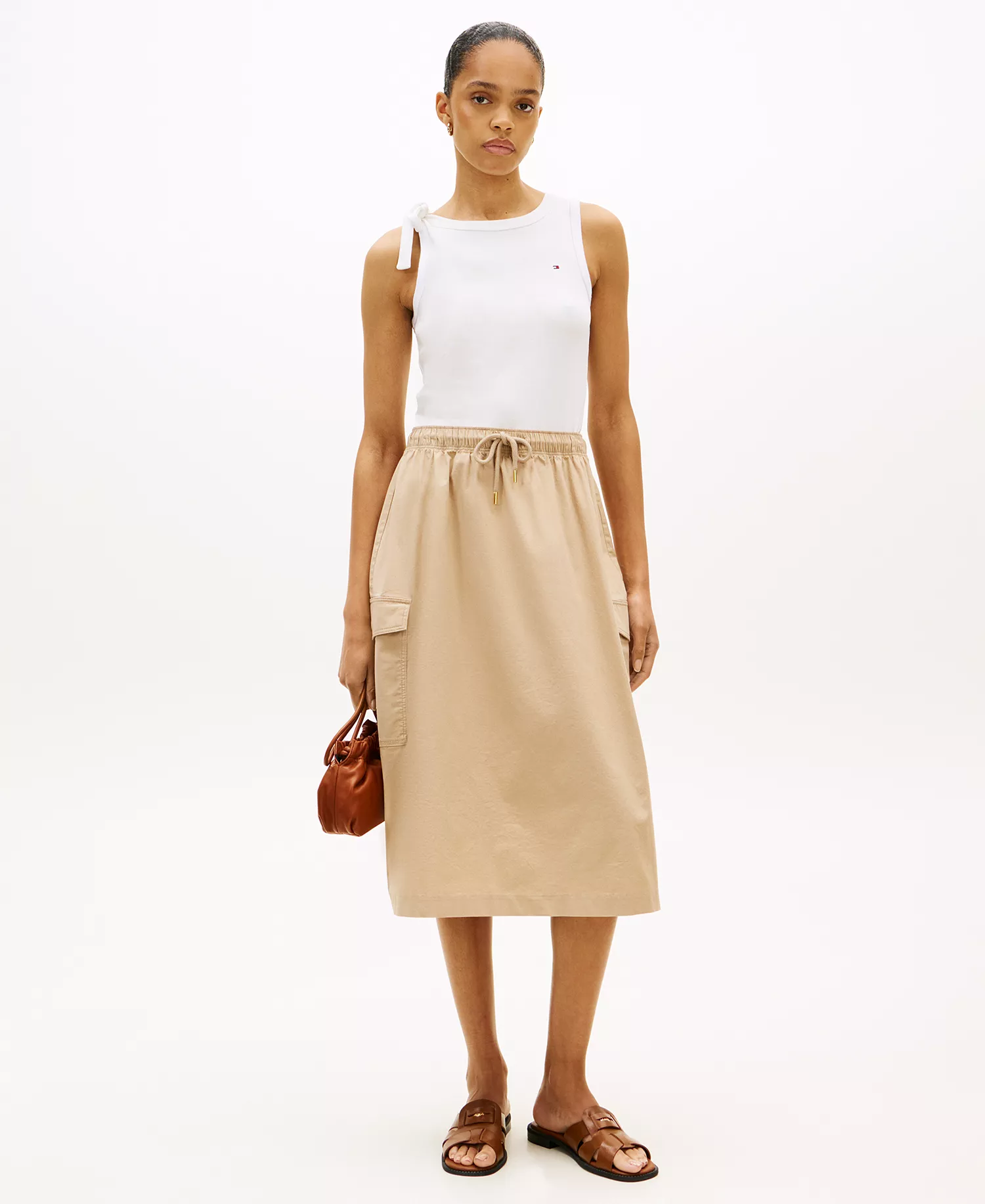 Women's Swoon Cargo Midi Skirt - Beige - L