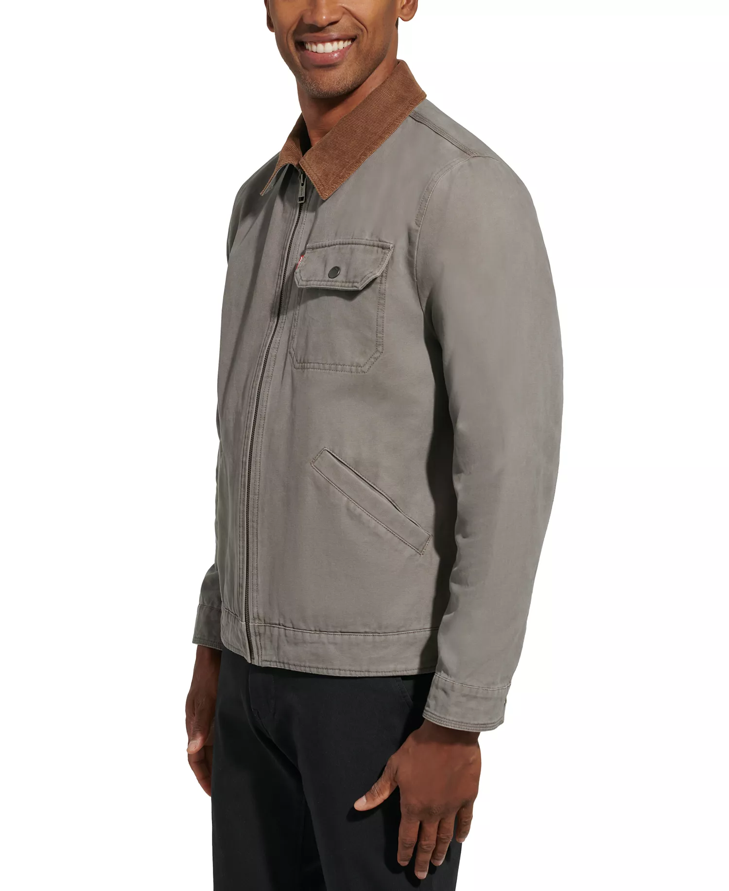 Men's Canvas Utility Jacket - Charcoal - L