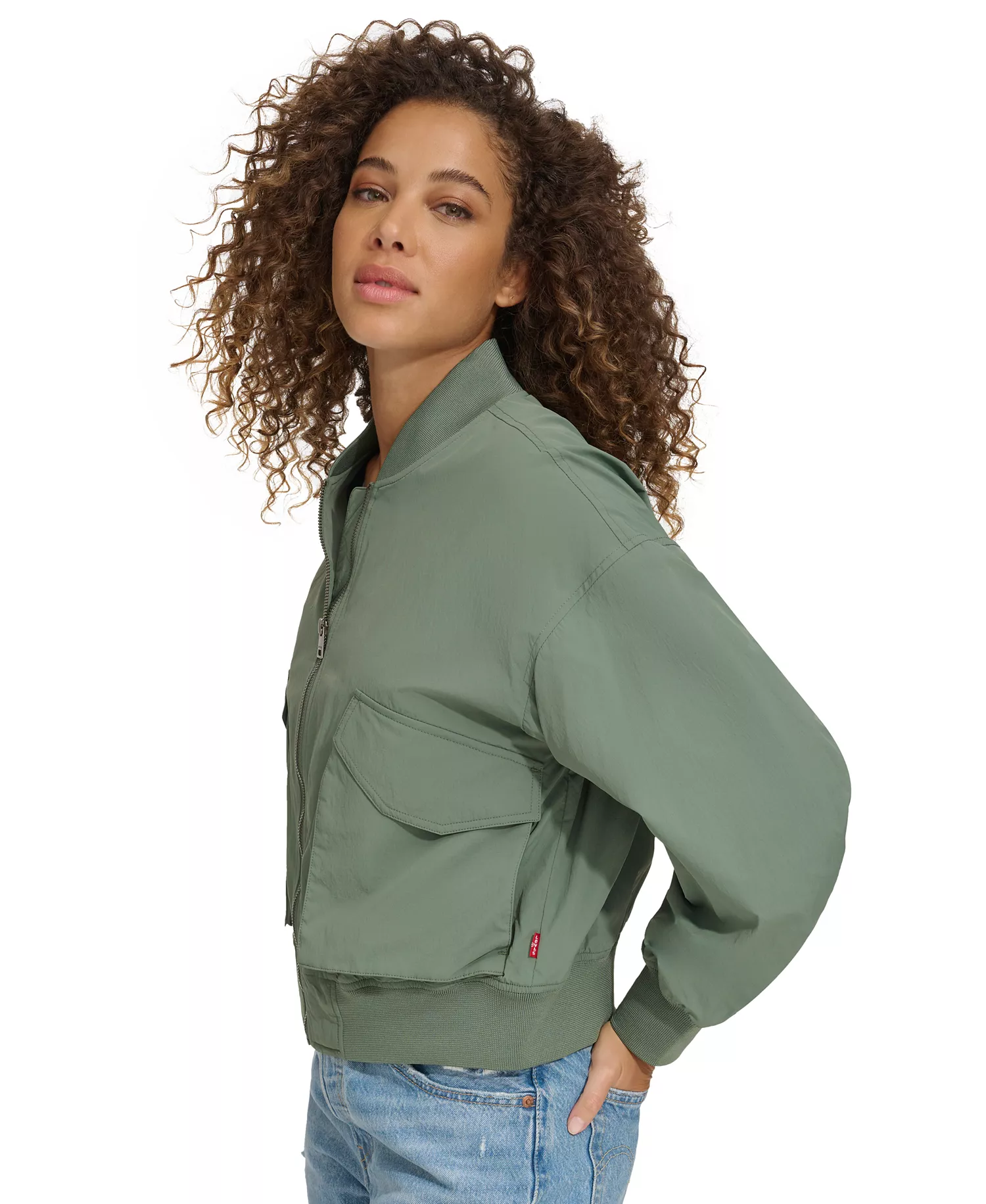 Women's Lightweight Techy Bomber Jacket - Dk Forest - L