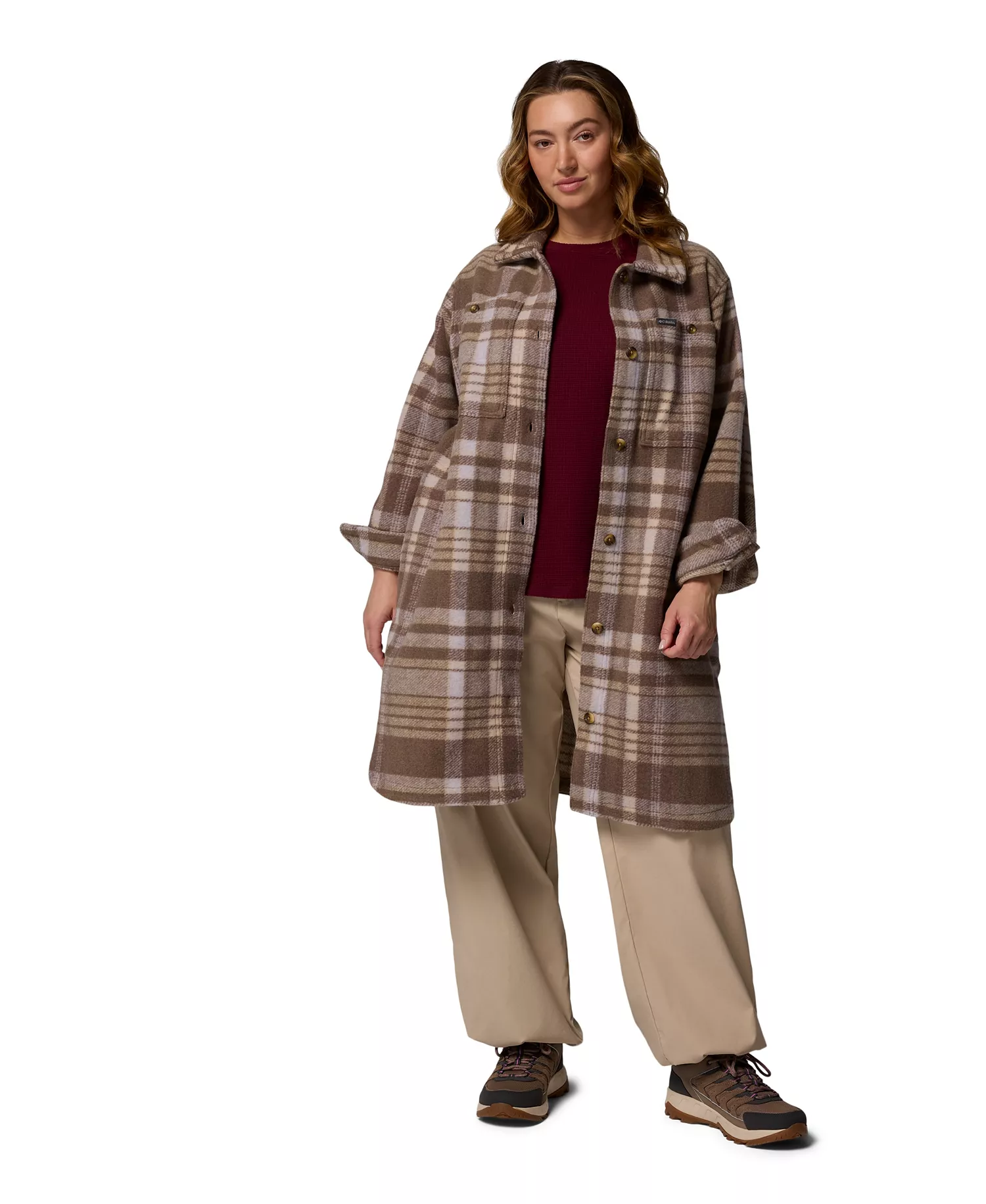 Plus Wildest Venture Long Fleece Coat - Iron Vagabond Plaid - 2X