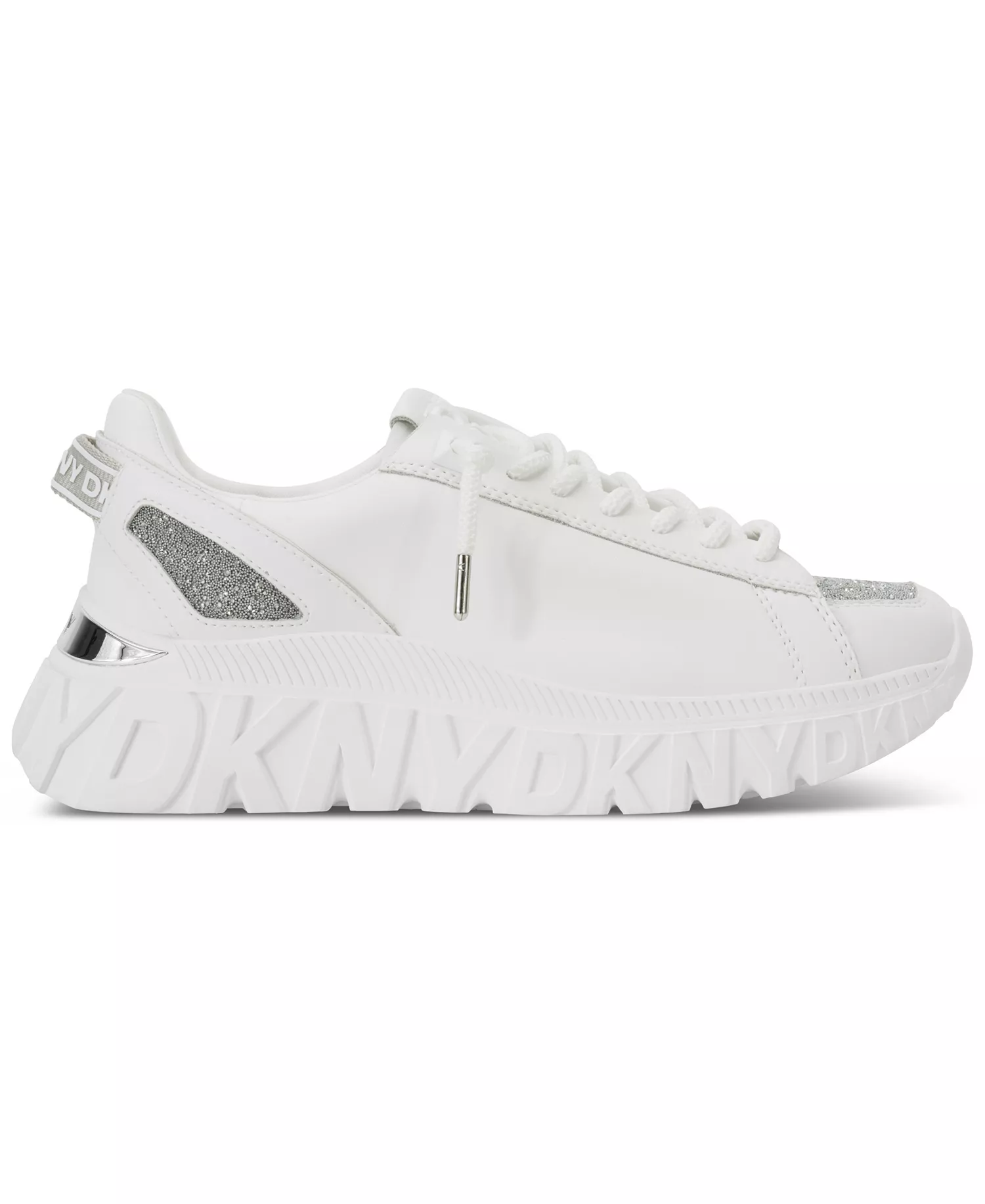 Women's LaCamp Glitter Sneakers - White - 5M