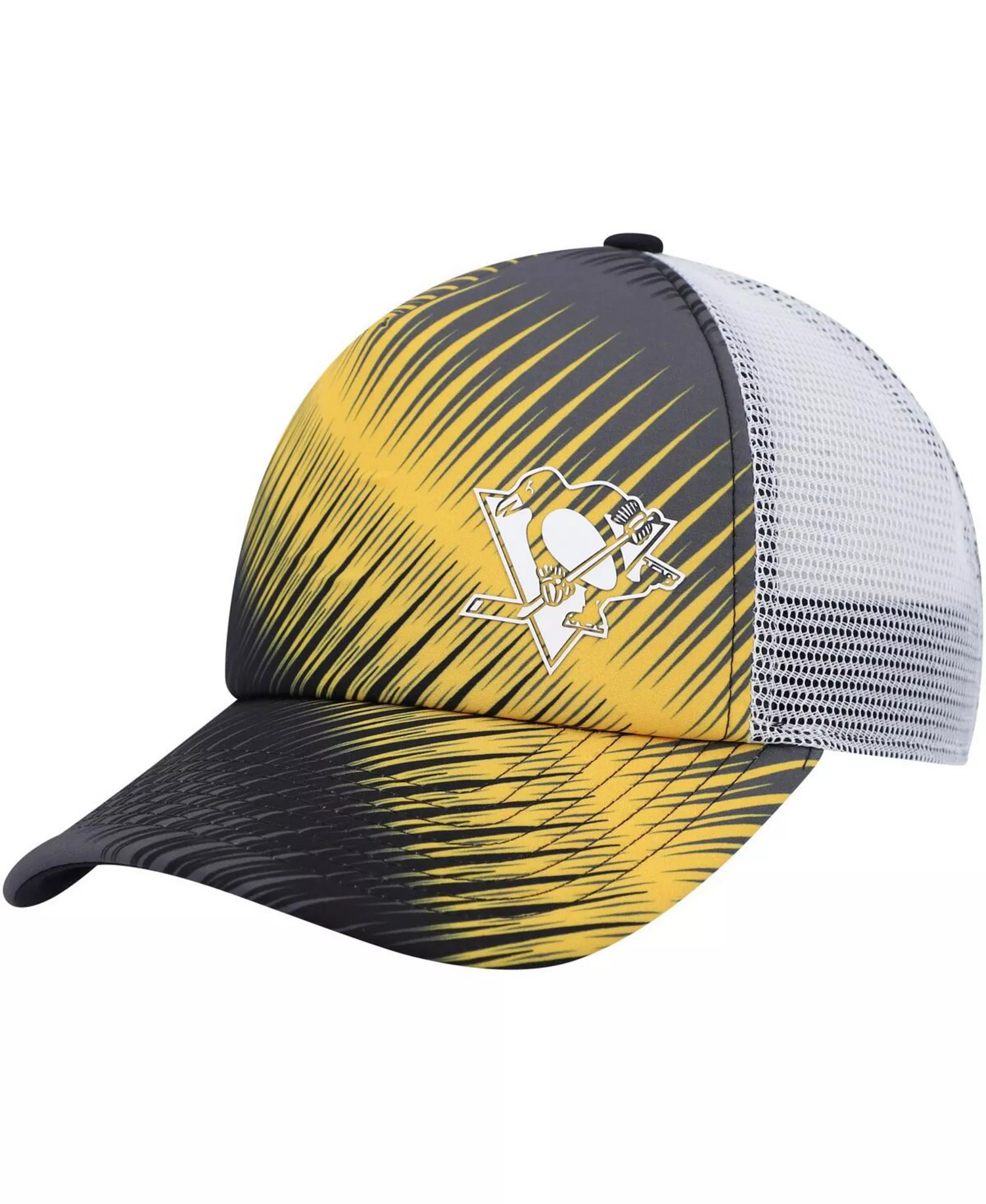Women's Black, White Pittsburgh Penguins Graphic Foam Trucker Snapback Hat - Black, White - OSFM